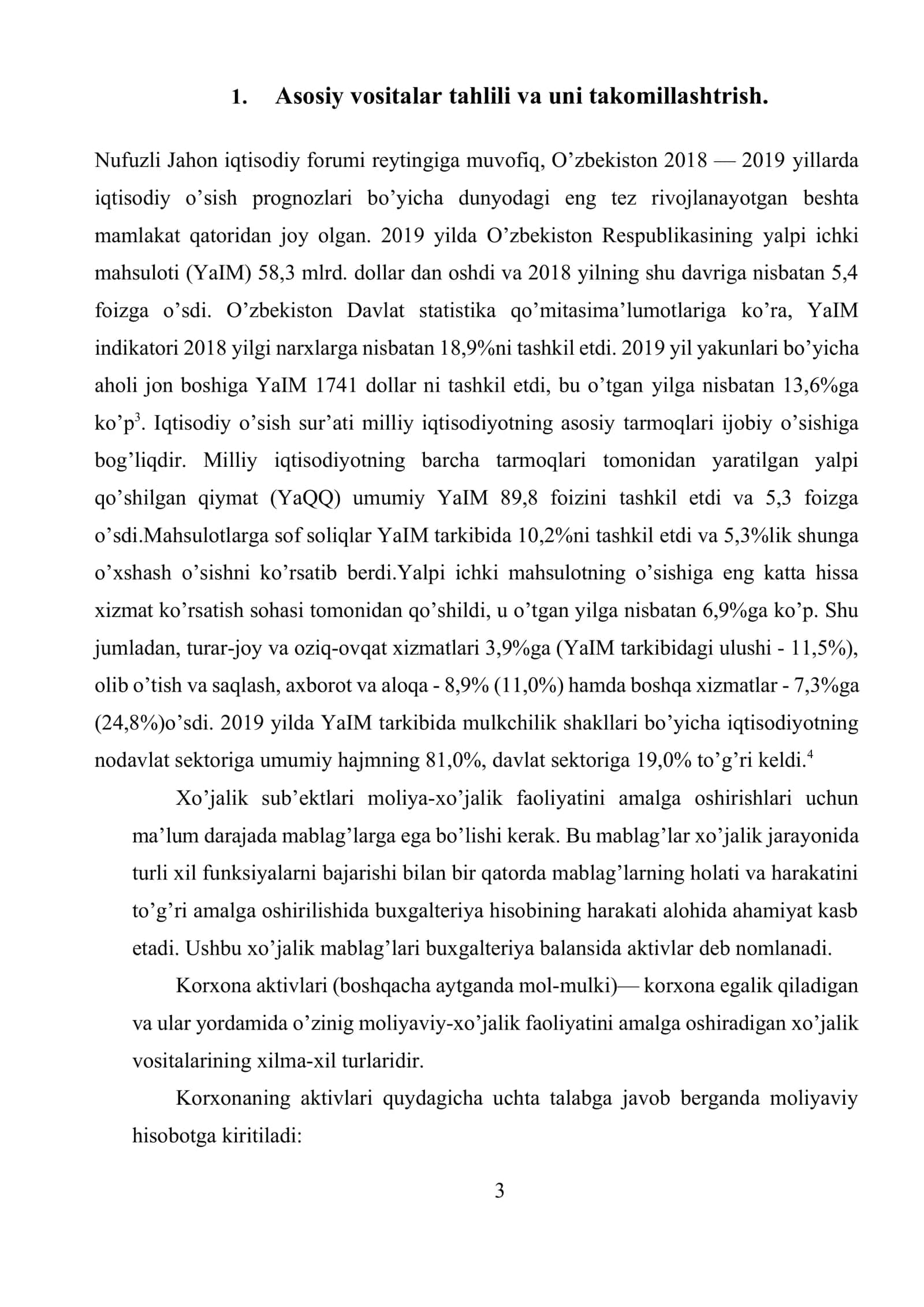 Asosiy vositalar ta'mirini hisobga olish 3