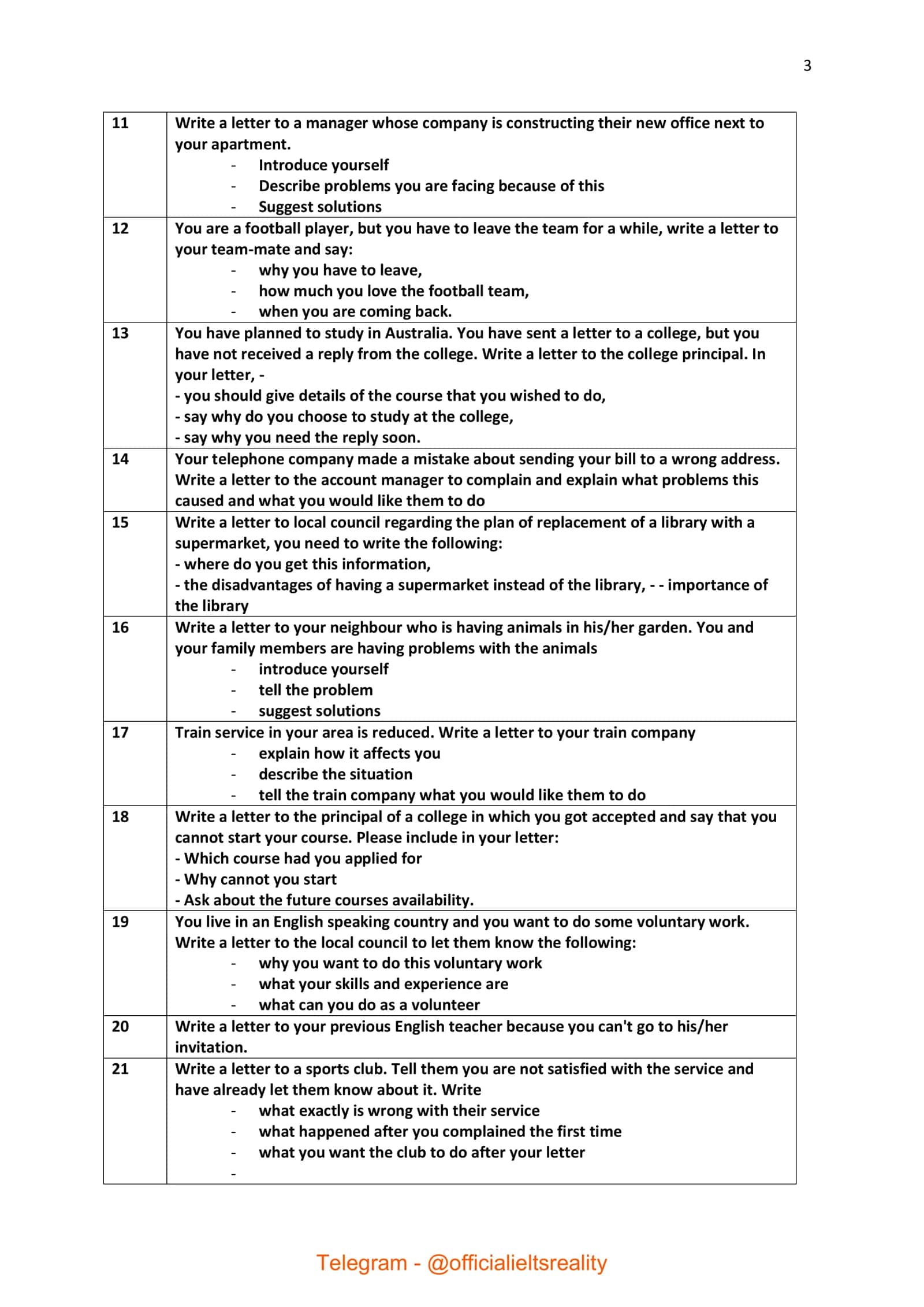 INGLIZ TILI-makkar general training letters. 3