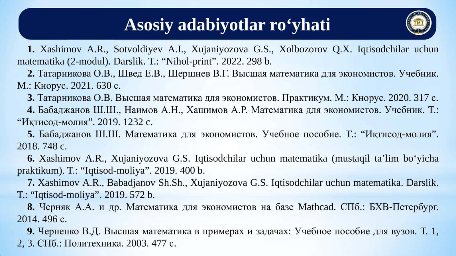 OLIY VA AMALIY MATEMATIKA 3