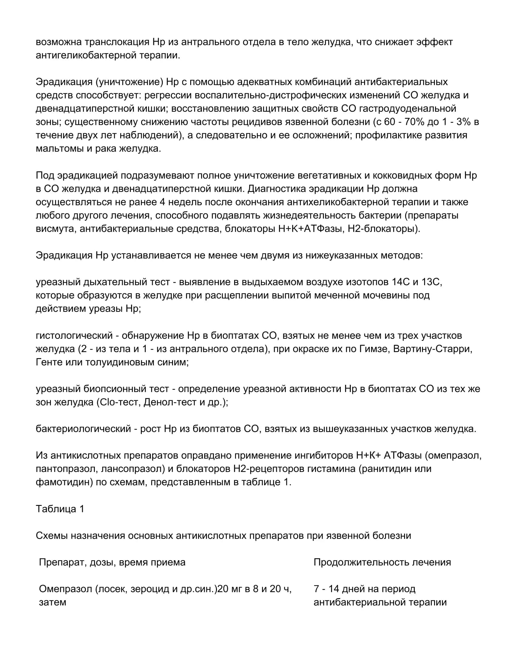 Современное лечение язвенной болезни, ассоциированной с Helicobacter pylori 3