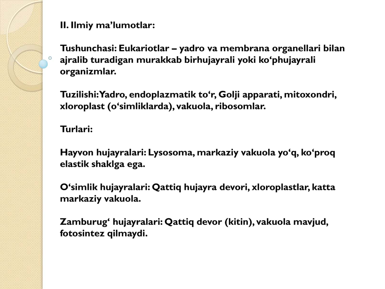 Eukariotlar hujayralarining xilma-xilligi 3
