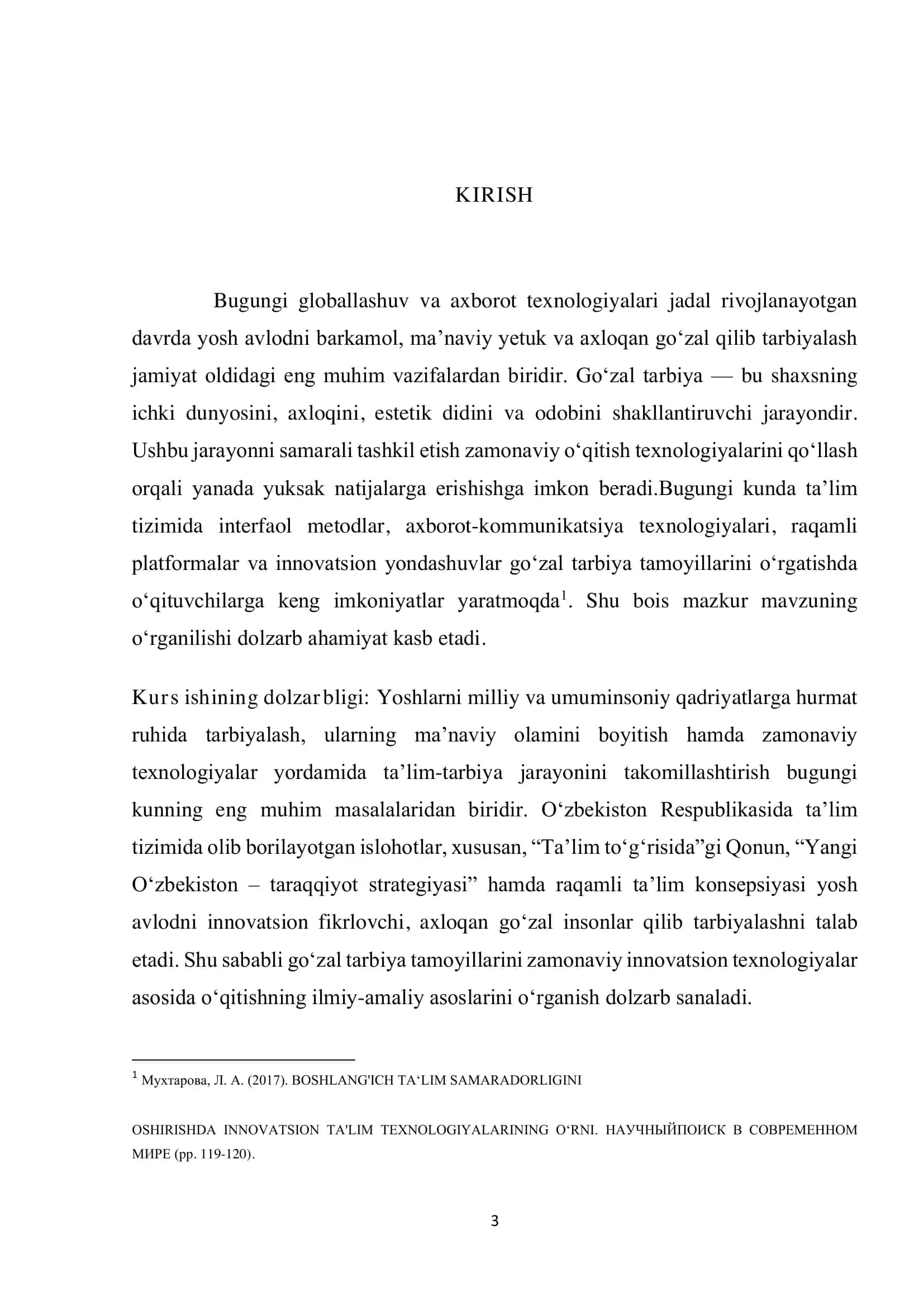 Go'zal tarbiya tamoyillarini o'qitishda zamonaviy innovatsion texnologiyalardan foydalanish 3