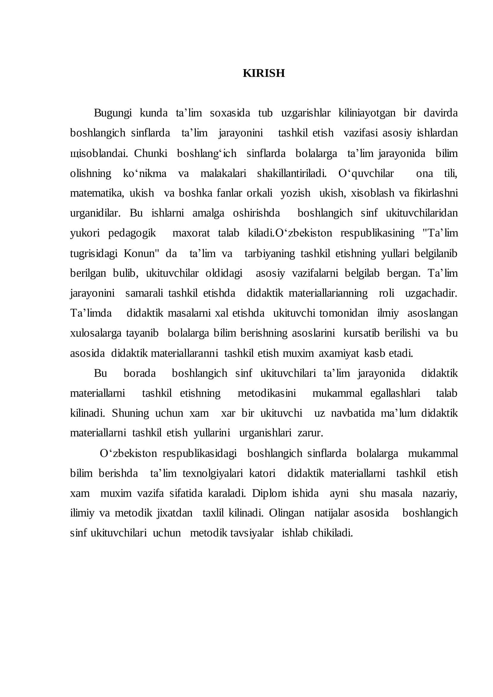 "BOSHLANGICH SINFLARADA TA’LIM JARAYONIDA DIDAKTIK TARKATMA MATERIALLARDAN FOYDALANISHNING SAMARALI USULLARI" 3