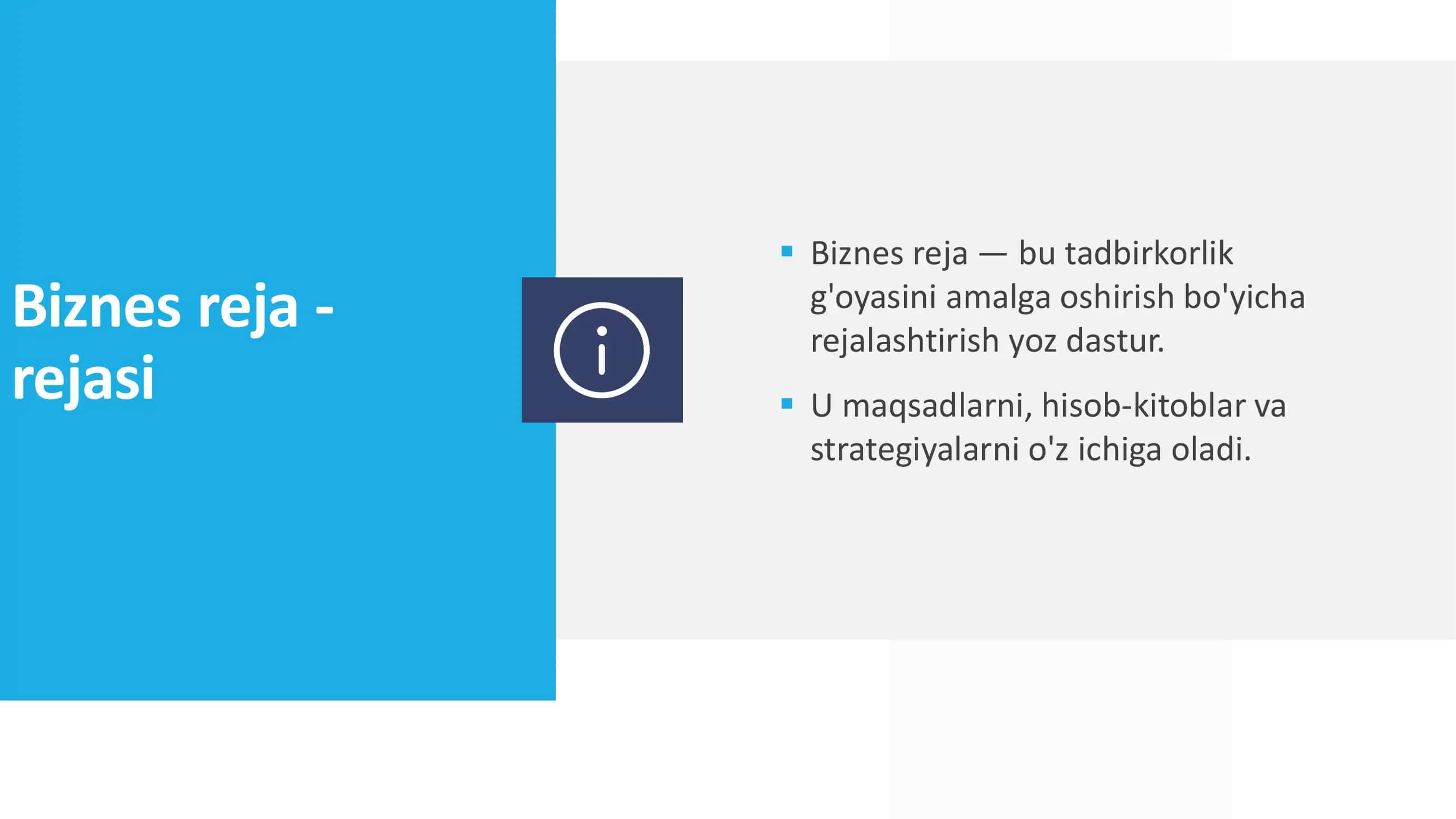 Biznesga kirish fanidan tayyor prezentatsiya talabalar uchun. 3