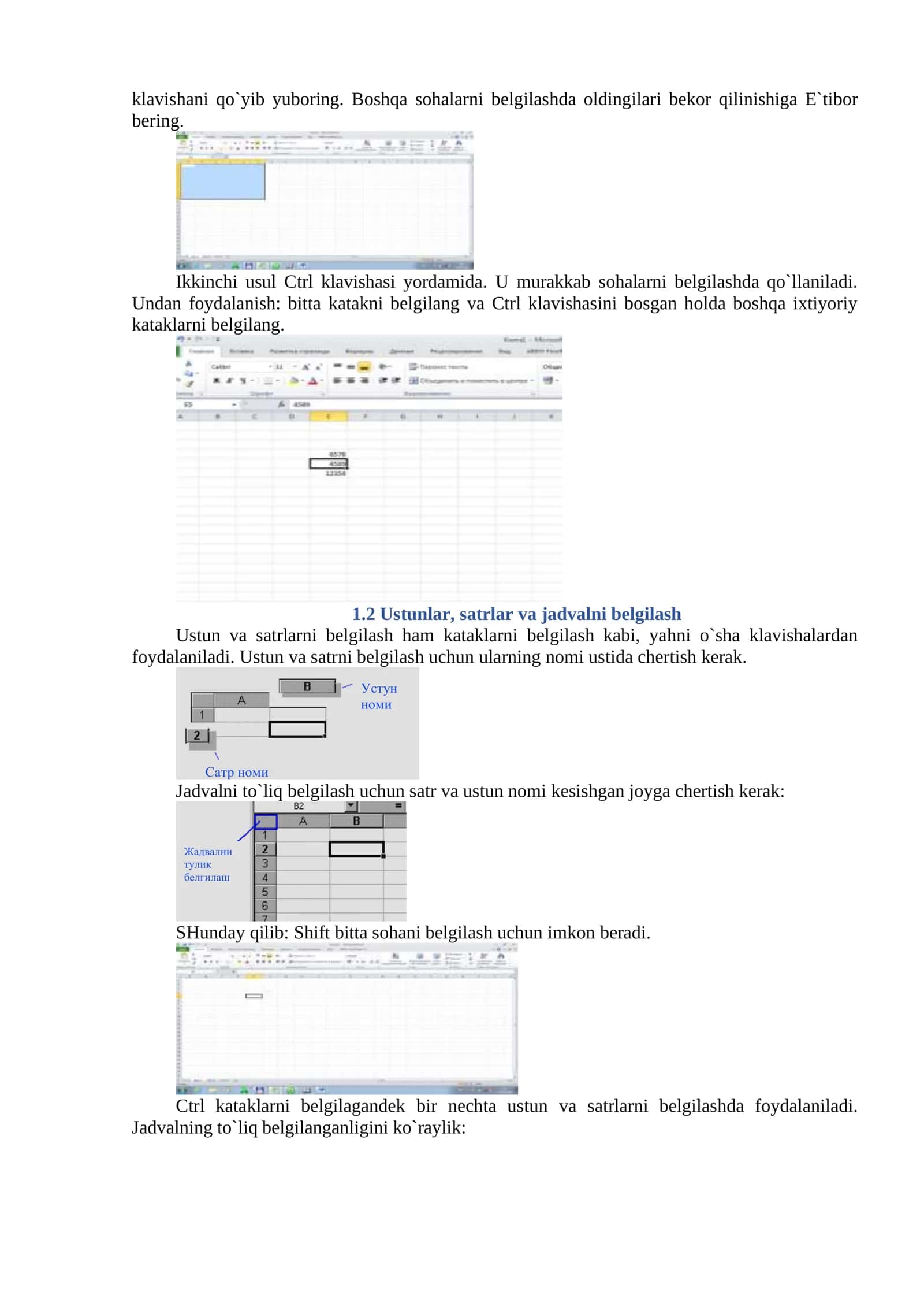 Jadval redaktorlardan iqtisodiy masalalarni echish jarayonida foydalanish 3