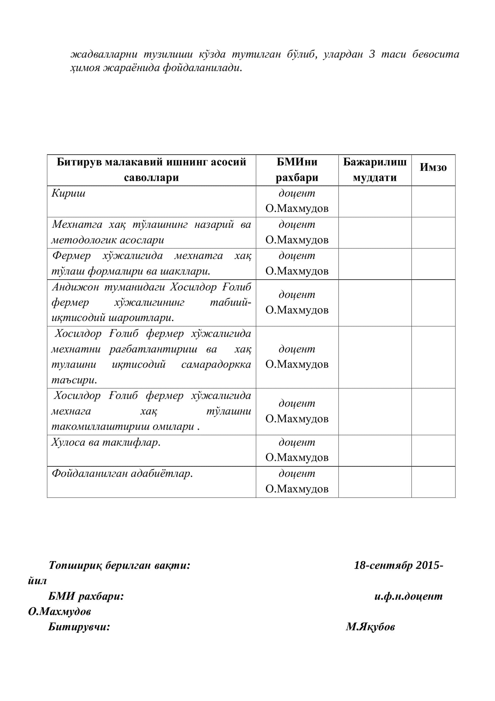Хосилдор Ғолиб фермер хужалигида меҳнатга ҳақ тўлашни такомиллаштириш 3