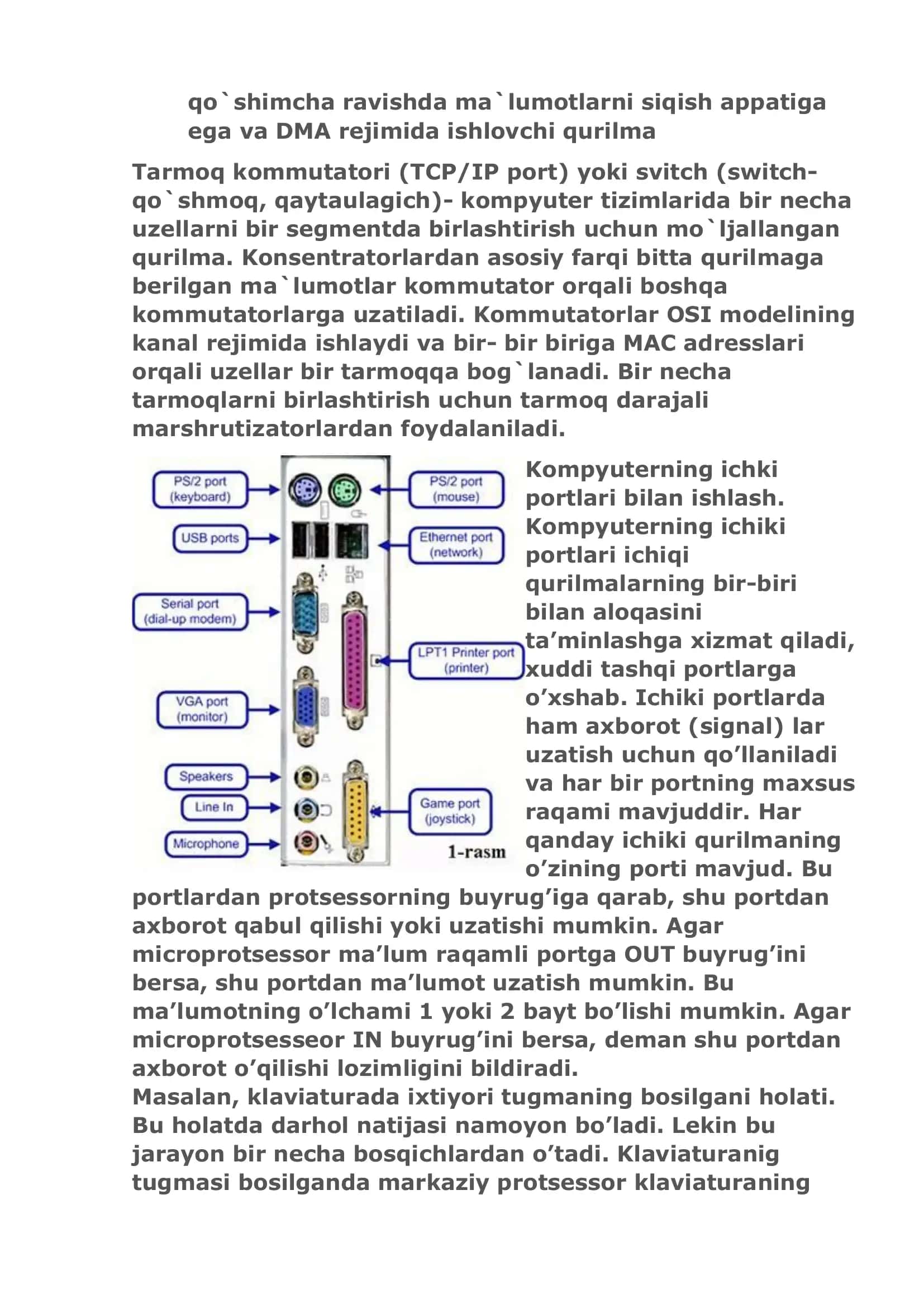 Kompyuterning ichki va tashqi portlari 3