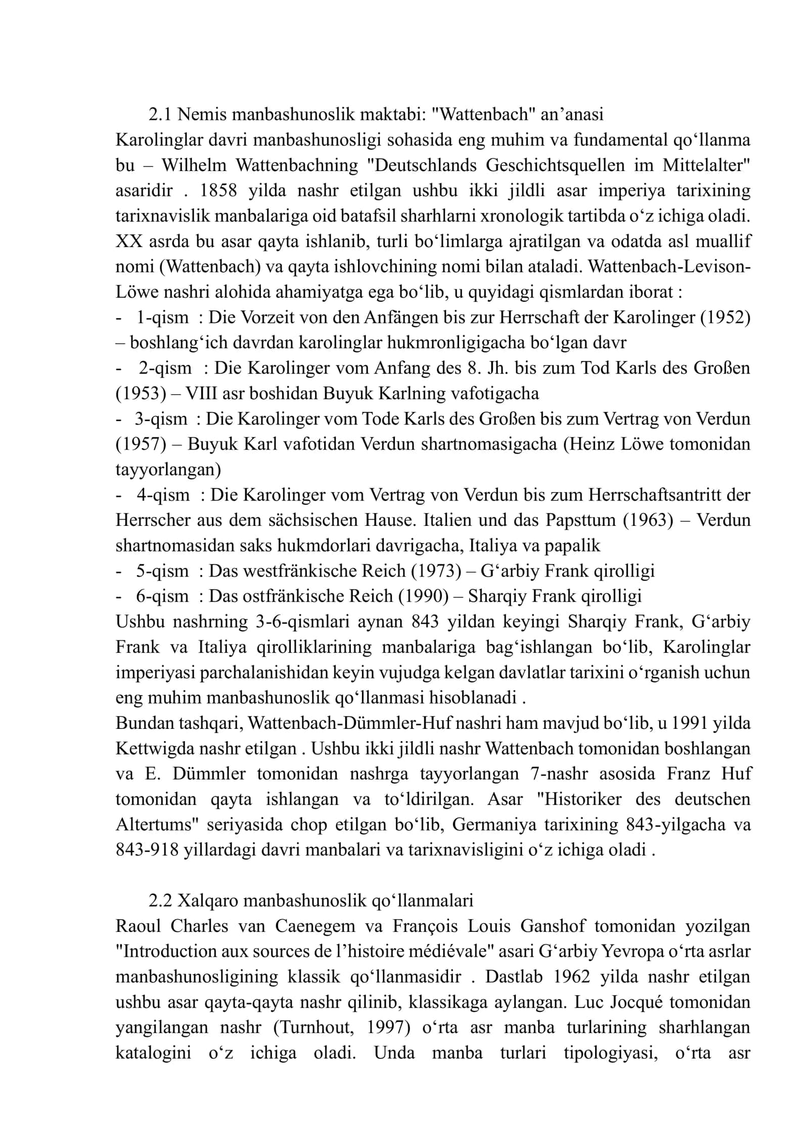 Buyuk Karl imperiyasi parchalanishingidan keyin vujudga kelgan davlatlar tarixi: tarixshunoslik va manbashunoslik tahlili 3