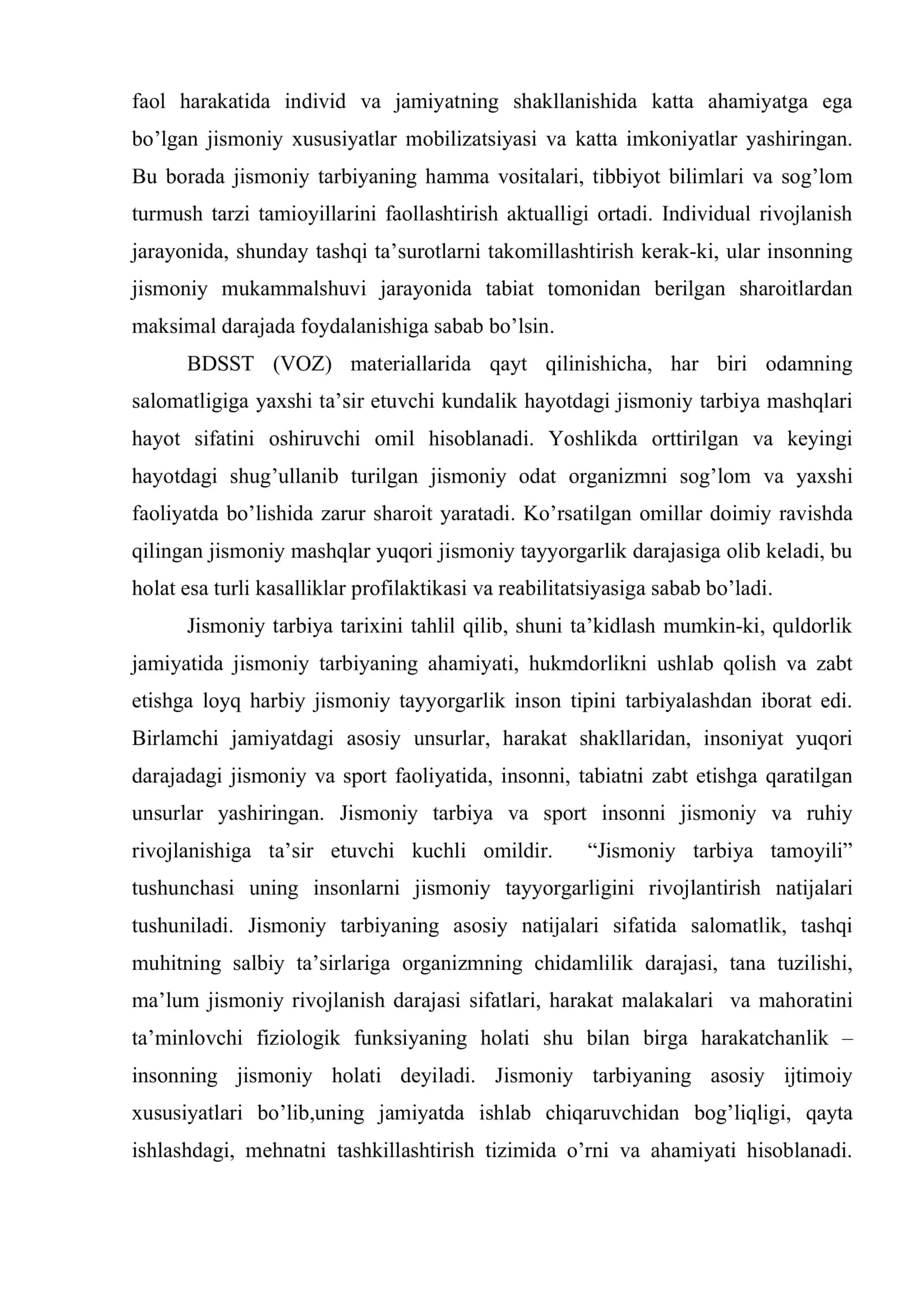 Jismoniy tarbiya va sport bilan shug’ullanuvchi bolalar hamda o’smirlar salomatligini tibbiy biologik va pedagogik nazorat etish usullari 3