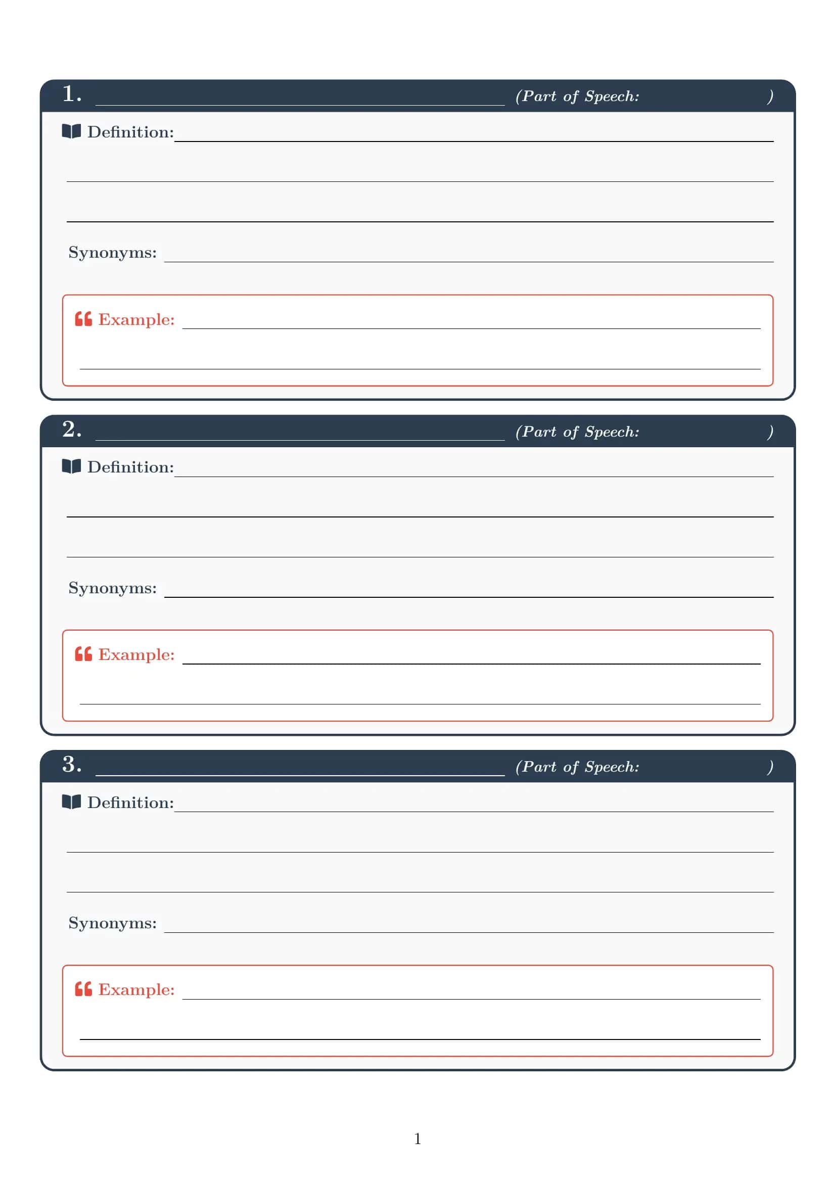 VOCABULARY LOGBOOK 3