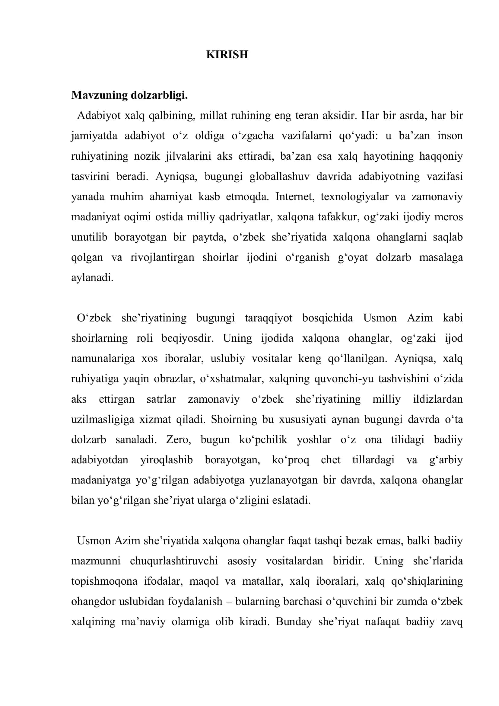 USMON AZIM SHE’RIYATIDA XALQONA OHANGLAR 3