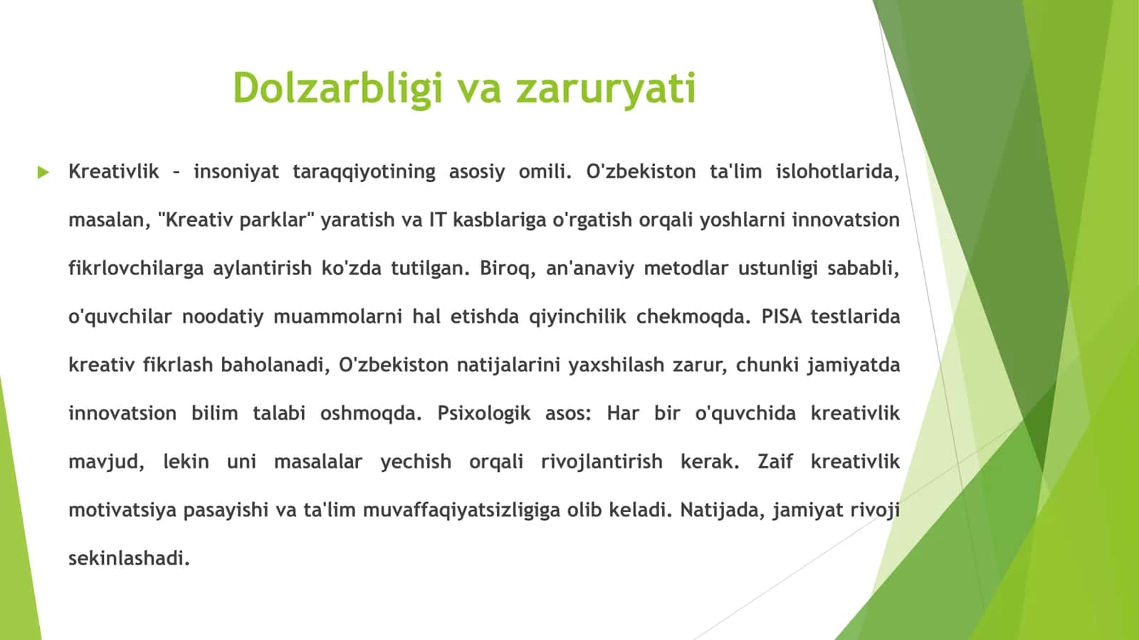 Maktab o'quvchilarining kreativligini masalalar yechish orqali shakillantirish 3
