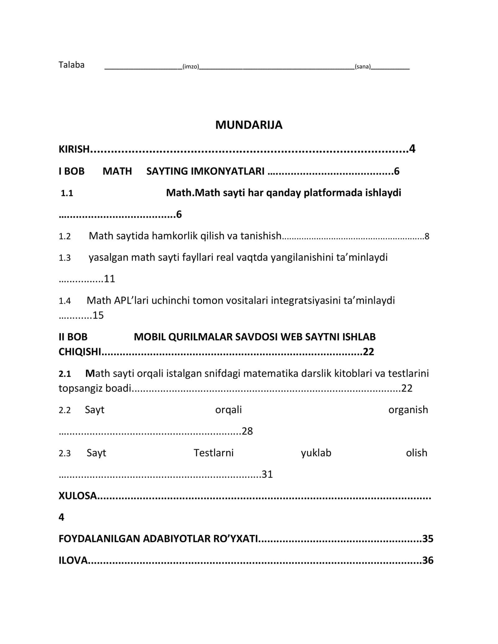 Umumiy ta’lim maktablaring 10-11-sinf o’quvchilari uchun Matematika fani web saytini ishlab chiqish 3