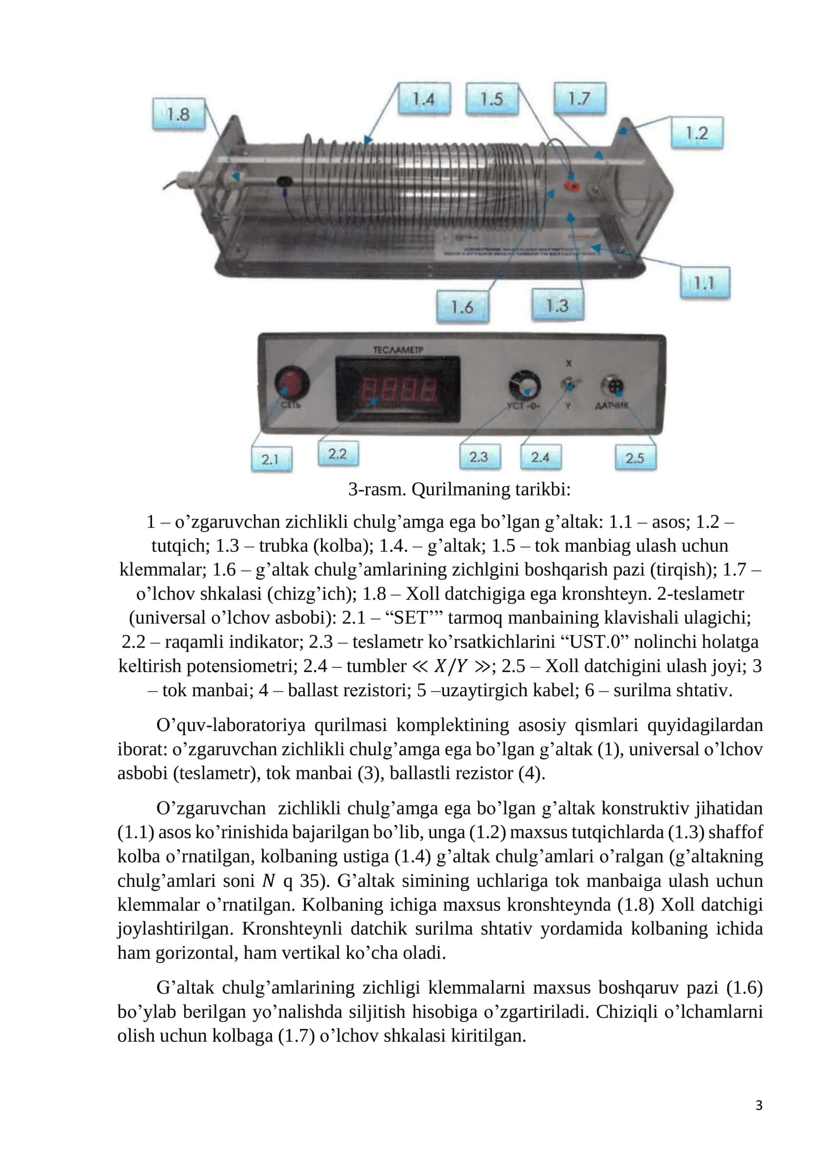 O’ZAKSIZ INDUKTIV G’ALTAKNING MAGNIT MAYDON INDUKSIYaSINI O’LChASh 3