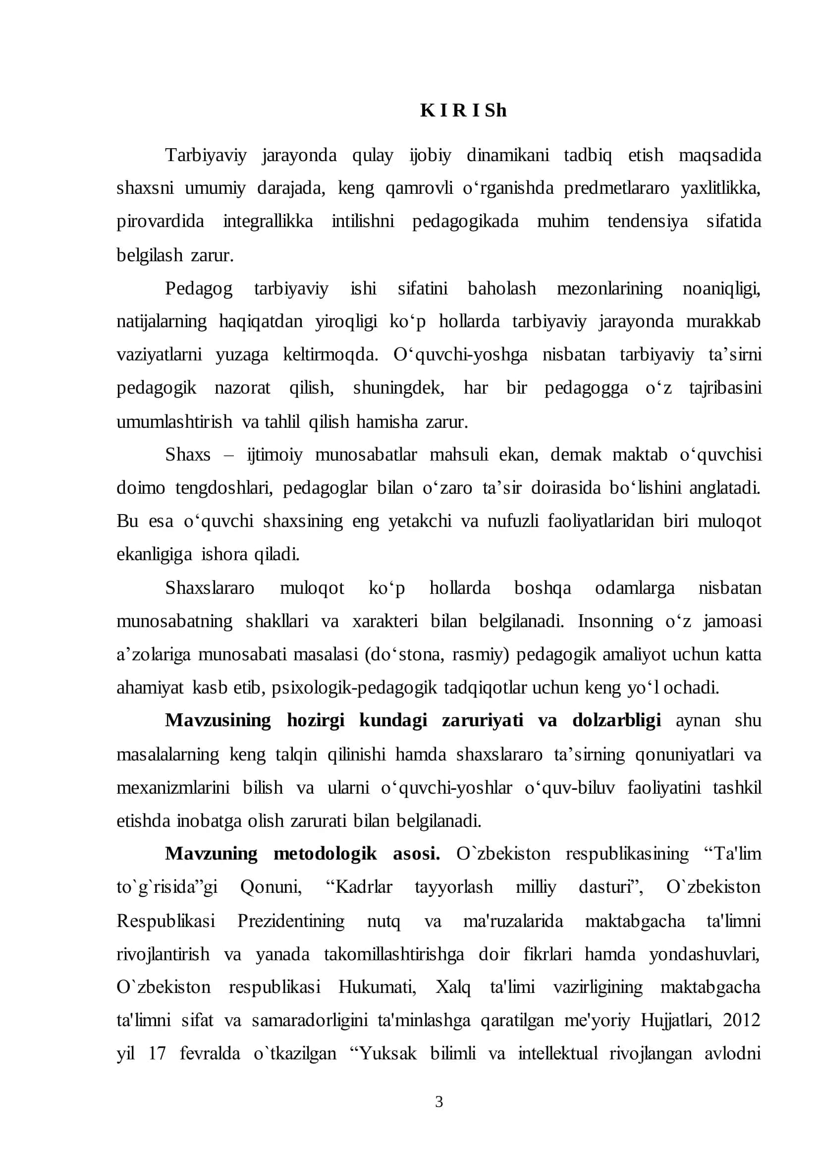 O‟QUVCHI –YOSHLARDA ShAXSLARARO MUNOSABATNI TO‟G‟RI TASHKIL ETISH MUAMMOLARI 3