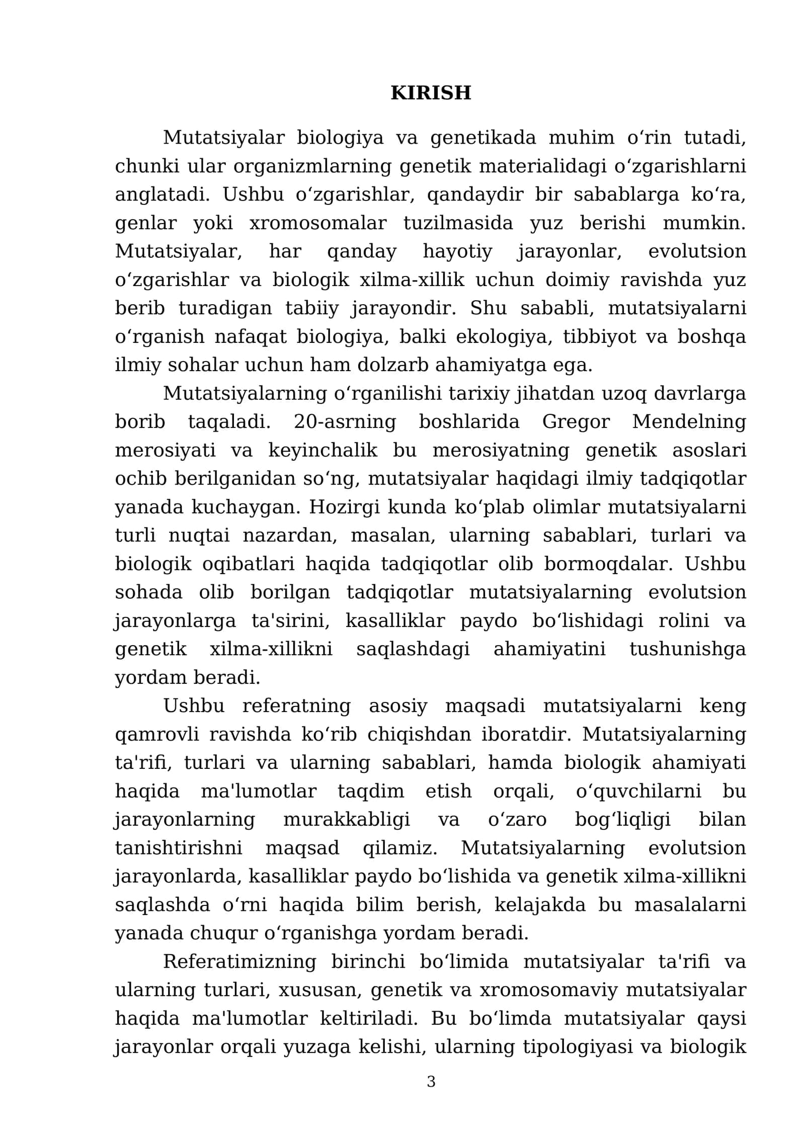Mutatsiyalar: sabablari,shakllari, ahamiyati va biologik oqibatlari 3