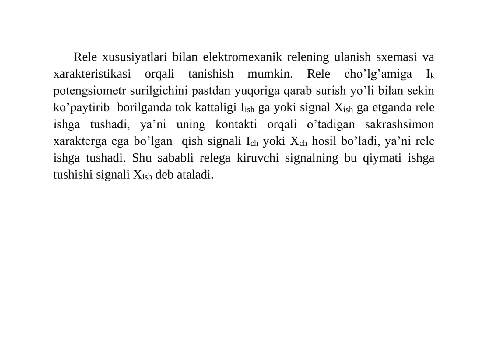 Rele-kantaktorlar orqali boshqariladigan ochiq zanjirli sxemalar 3