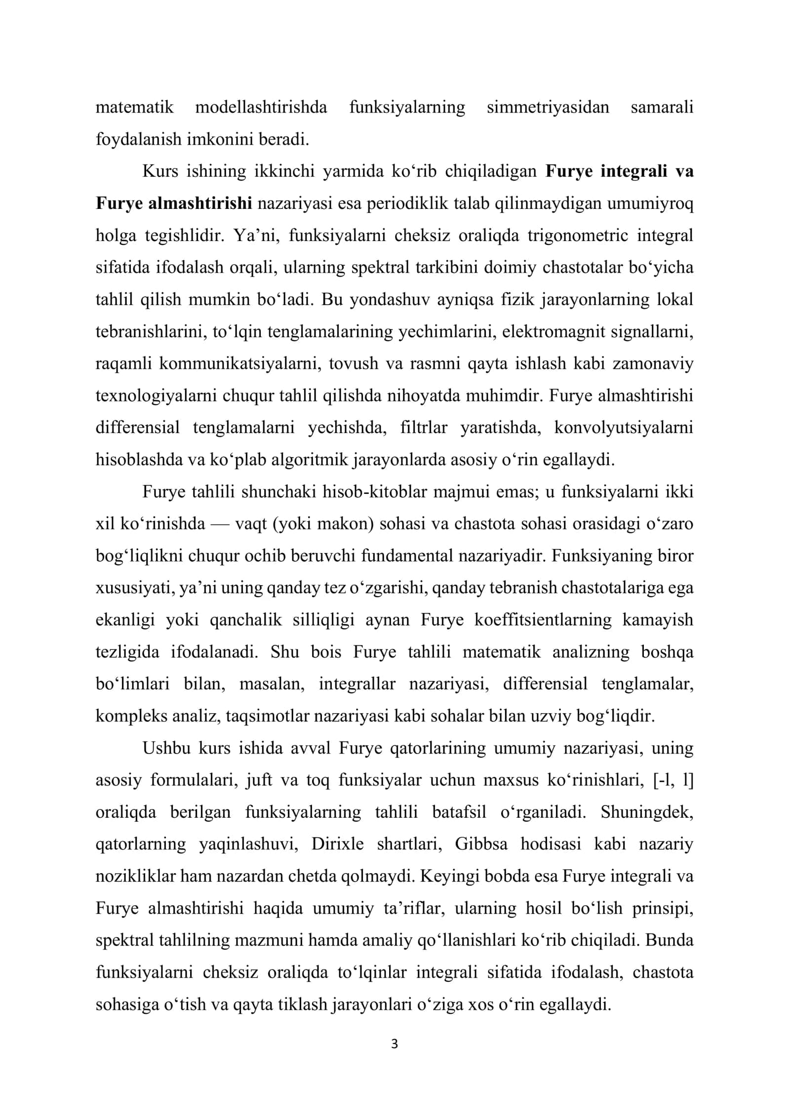 Furye integrali va Furye almashtirishi 3