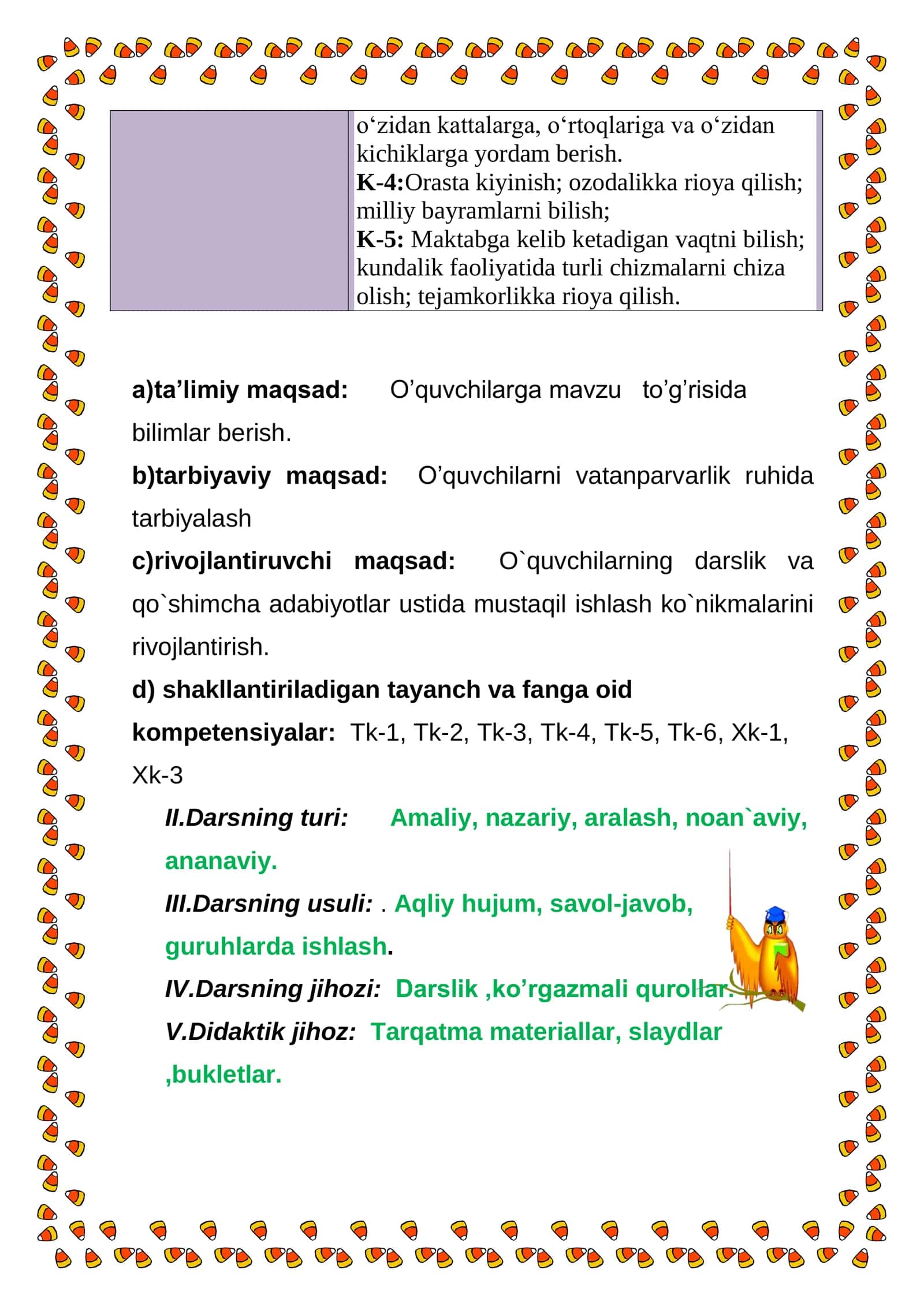 5-sinf Texnologiya fanidan Fartukni modellashtirish va o'lcham olish mavzusida dars ishlanma 3