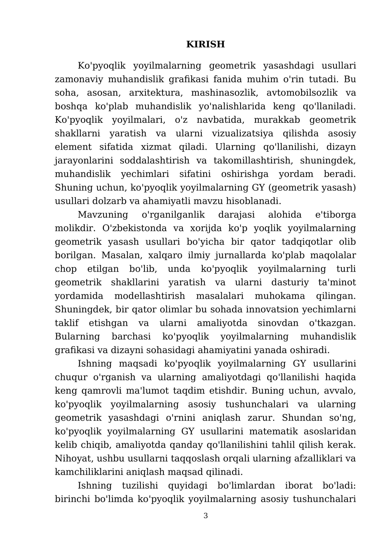 Ko'pyoqlik yoyilmalarning geometrik yasashdagi usullari 3
