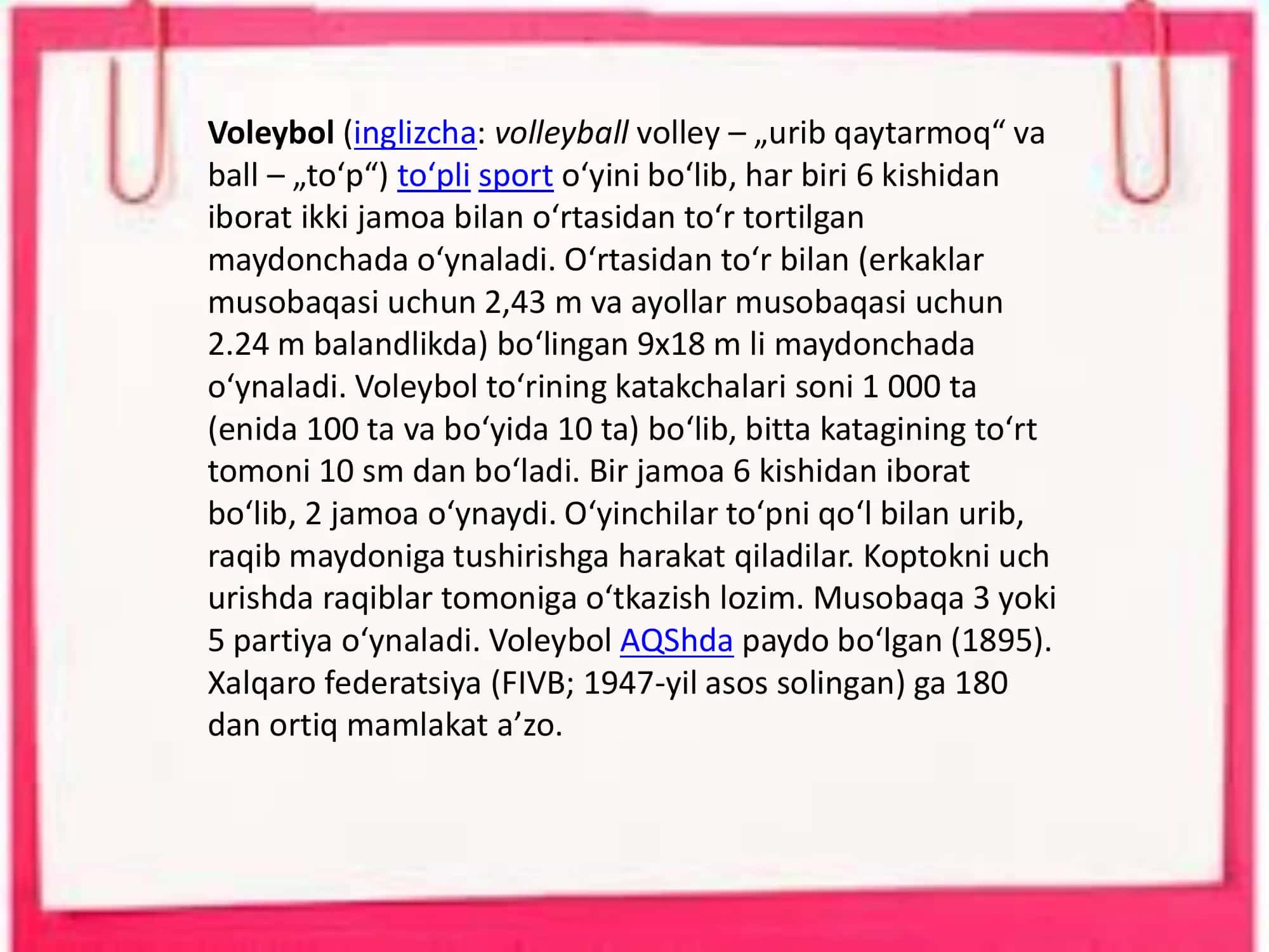 Voleybol o'yinida maydonda o'yinchilarning joylashuvi 3