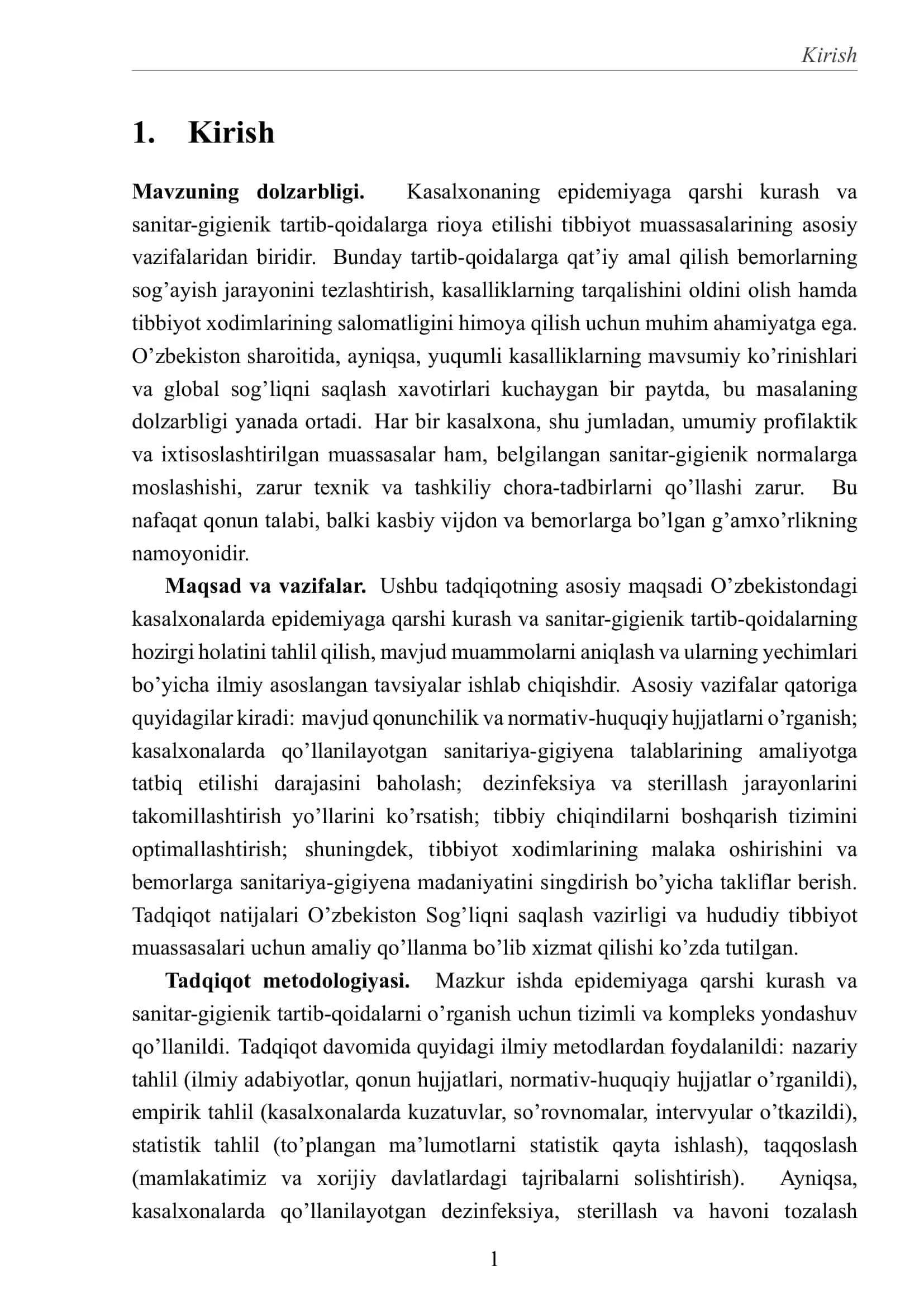 Kasalxonaning epidemiyaga qarshi kurash, sanitar-gigienik tartibi 3