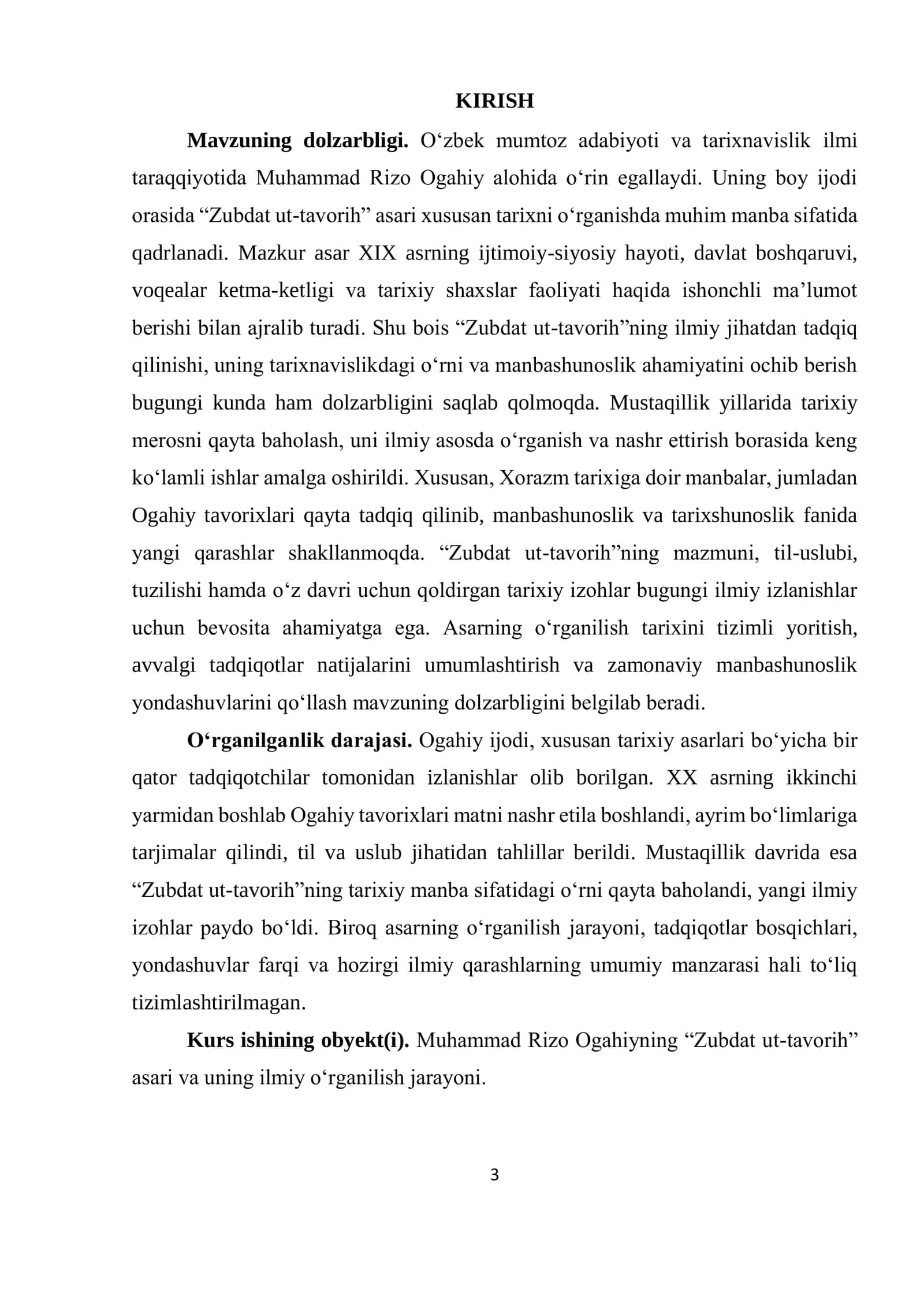 OGAHIYNING “ZUBDAT UT-TAVORIH” ASARINING O‘RGANILISH TARIXI 3
