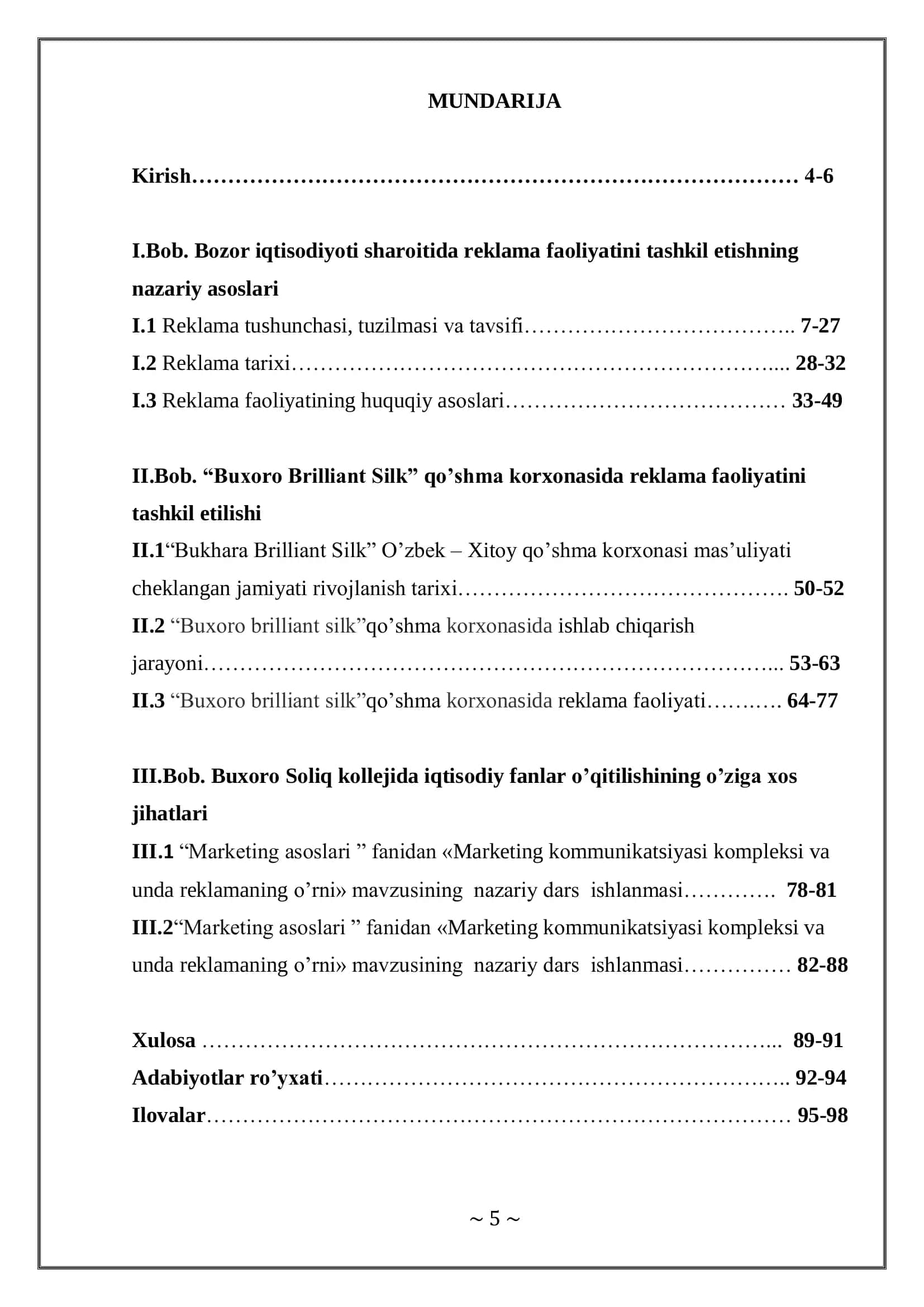 Reklama faoliyatini tashkil etishning o’ziga xos xususiyatlari 3