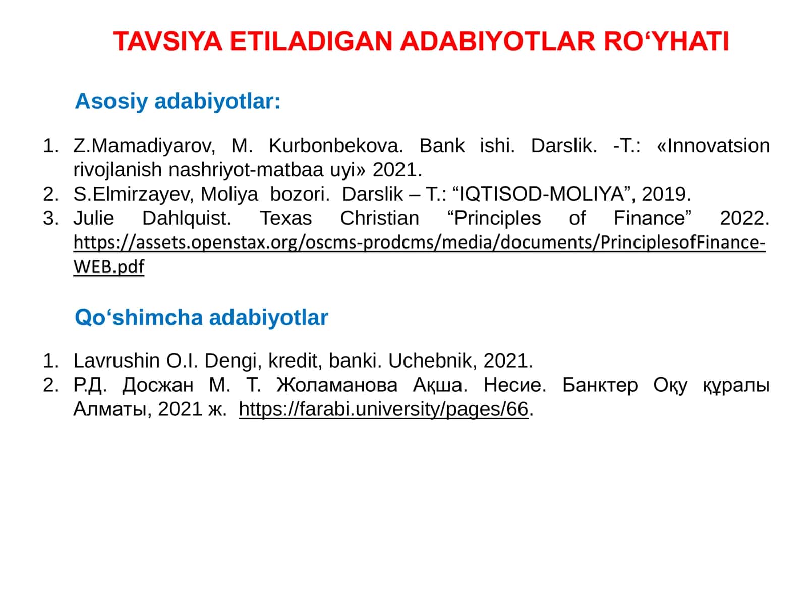 MOLIYA BOZORINING IQTISODIYOTDAGI O’RNI VA VAZIFALARI 3