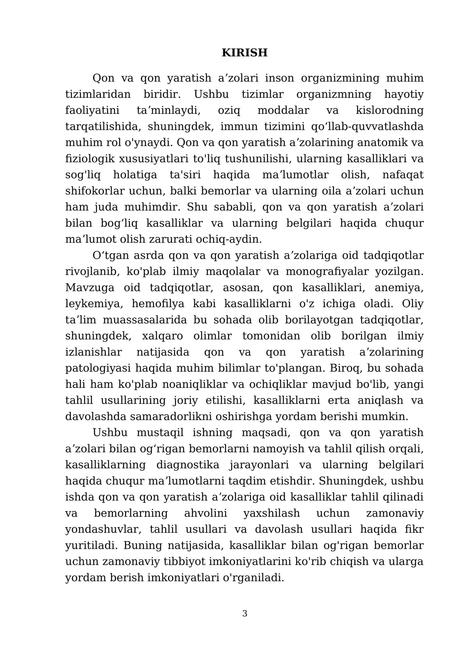 Qon va qon yaratish aʼzolari bilan ogʻrigan bemorlarni namoyish va tahlil qilish 3