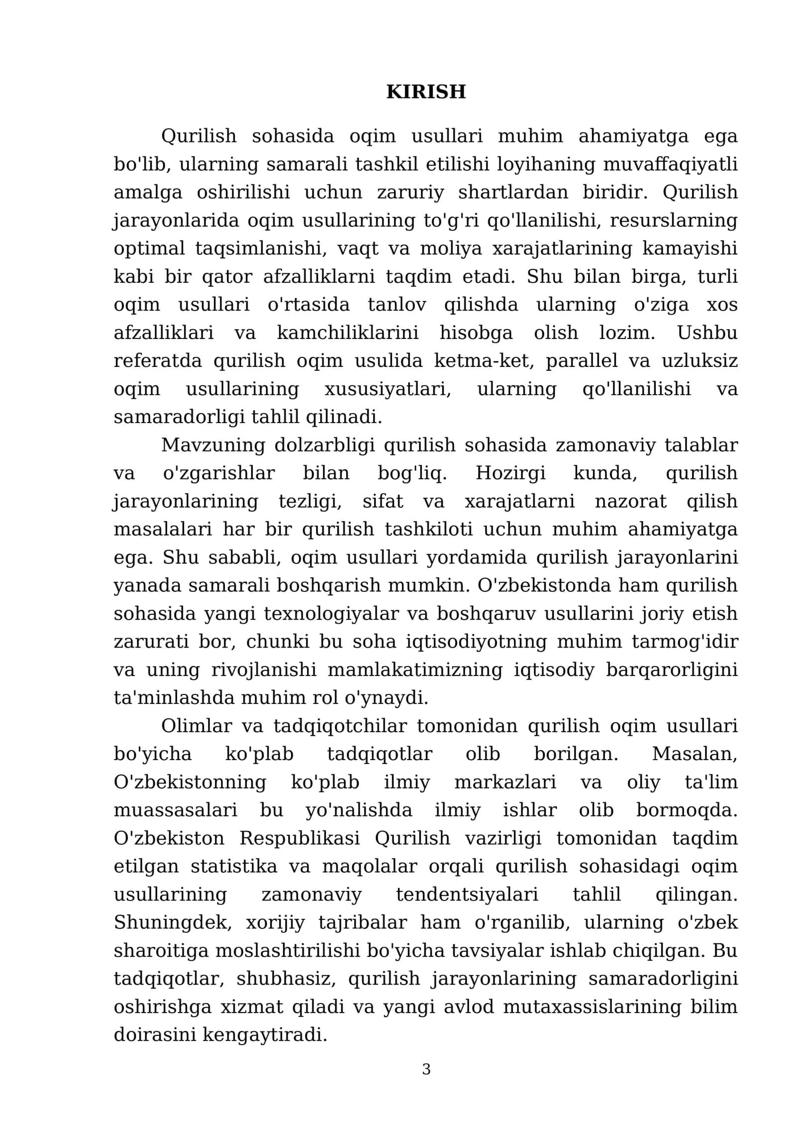 Qurilish oqim usulida tashkil etishda ketma-ket usul, parallel usul va uzluksiz oqim usullari 3