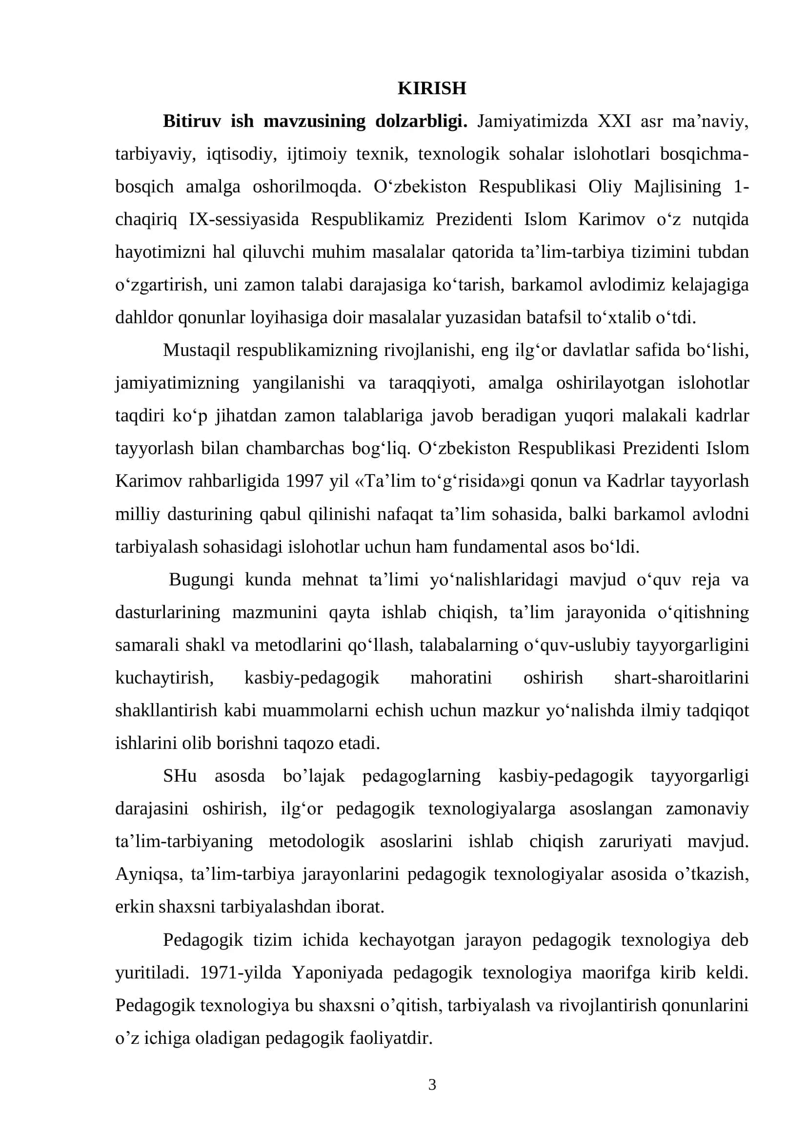 Mehnat Ta'limi Ta'lim Yo'nalishi Bakalavr Darajasi 3