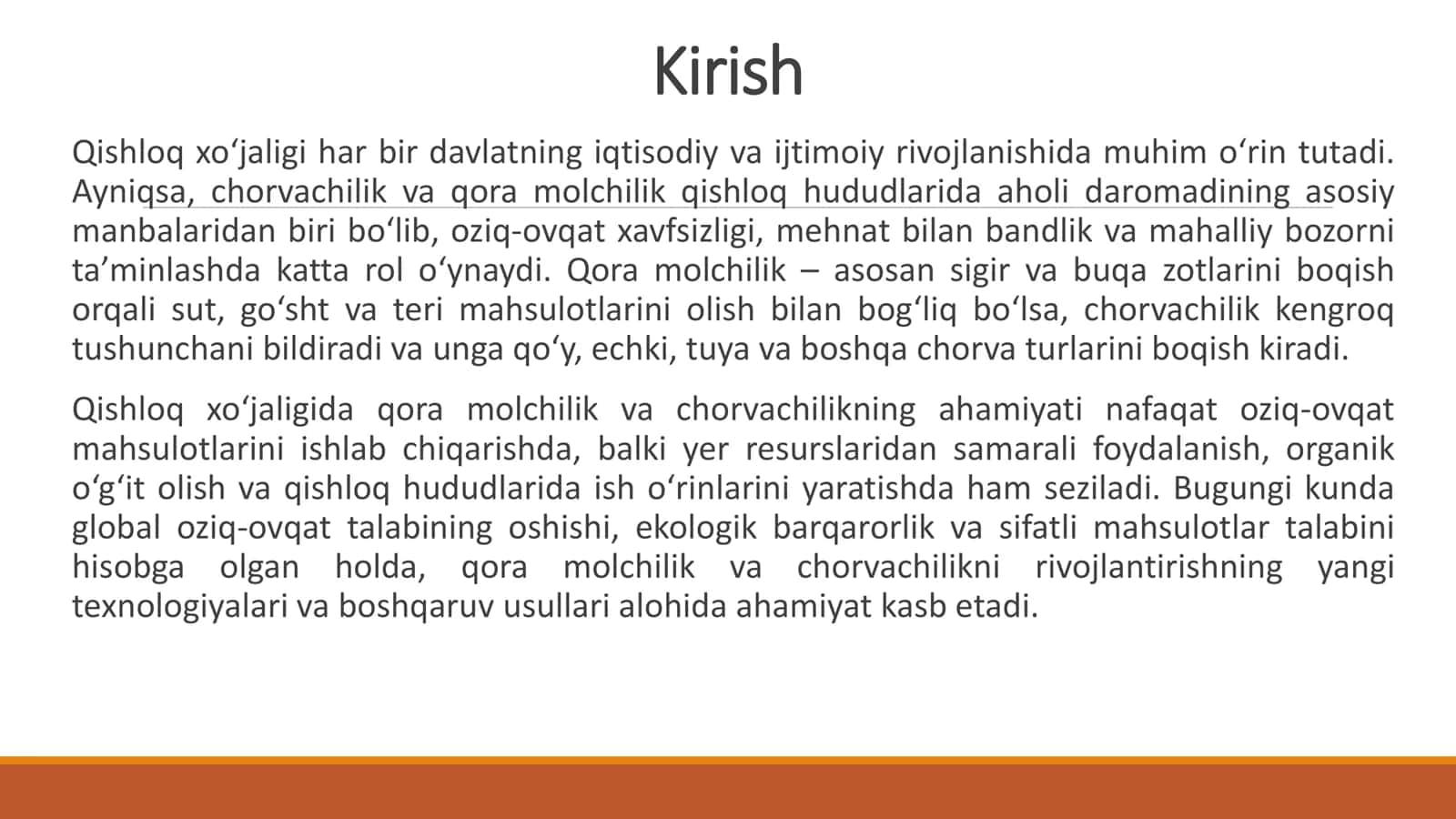 QISHLOQ XO’JALIGI QORA MOLCHILIK CHORVACHILIK XO’JALIGI 3
