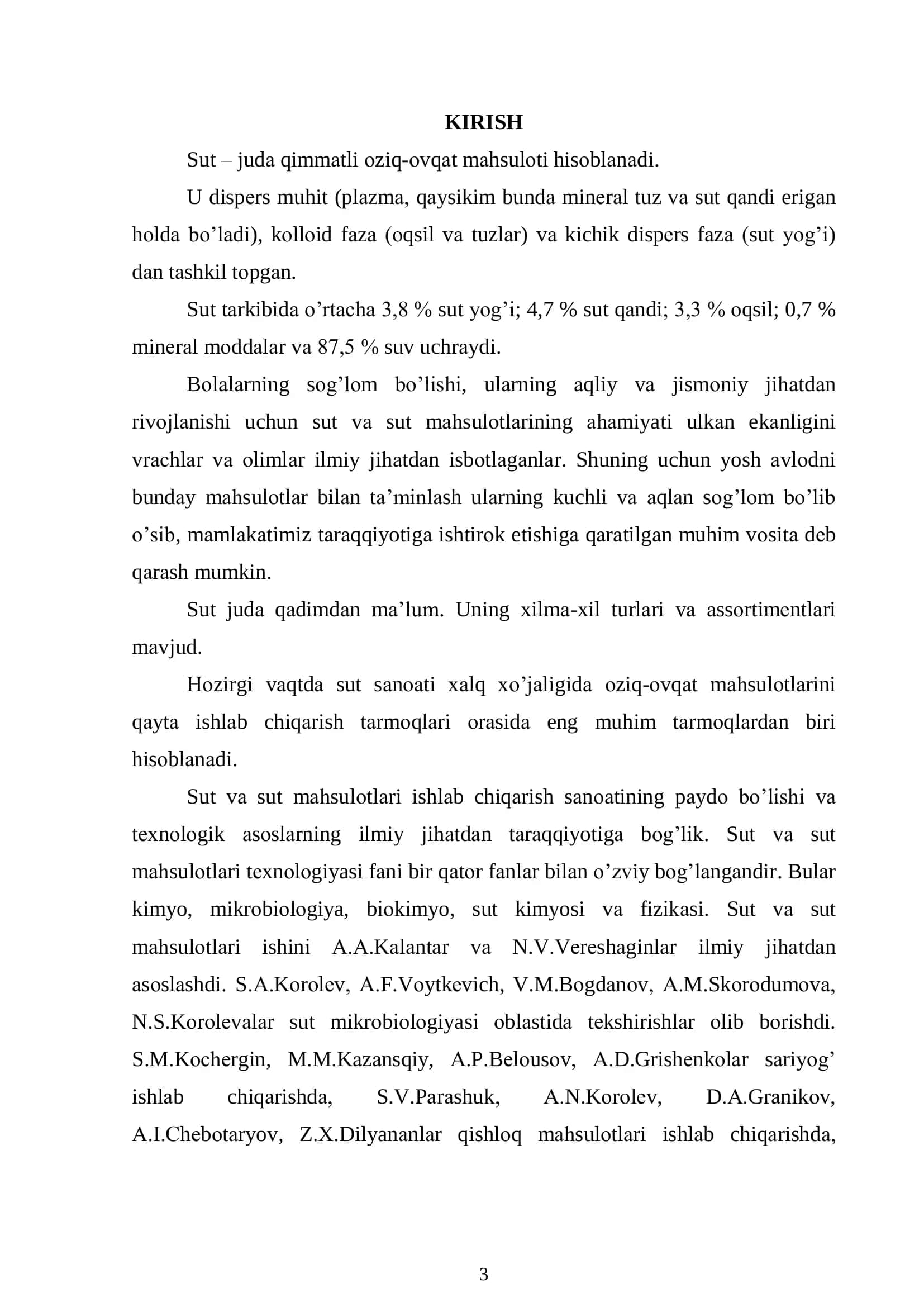 Mavzu: «Sut mahsulotlari ishlab chiqarish mini-liniyasini tashkil etish va xavfsizlik mezonlarini belgilash» 3