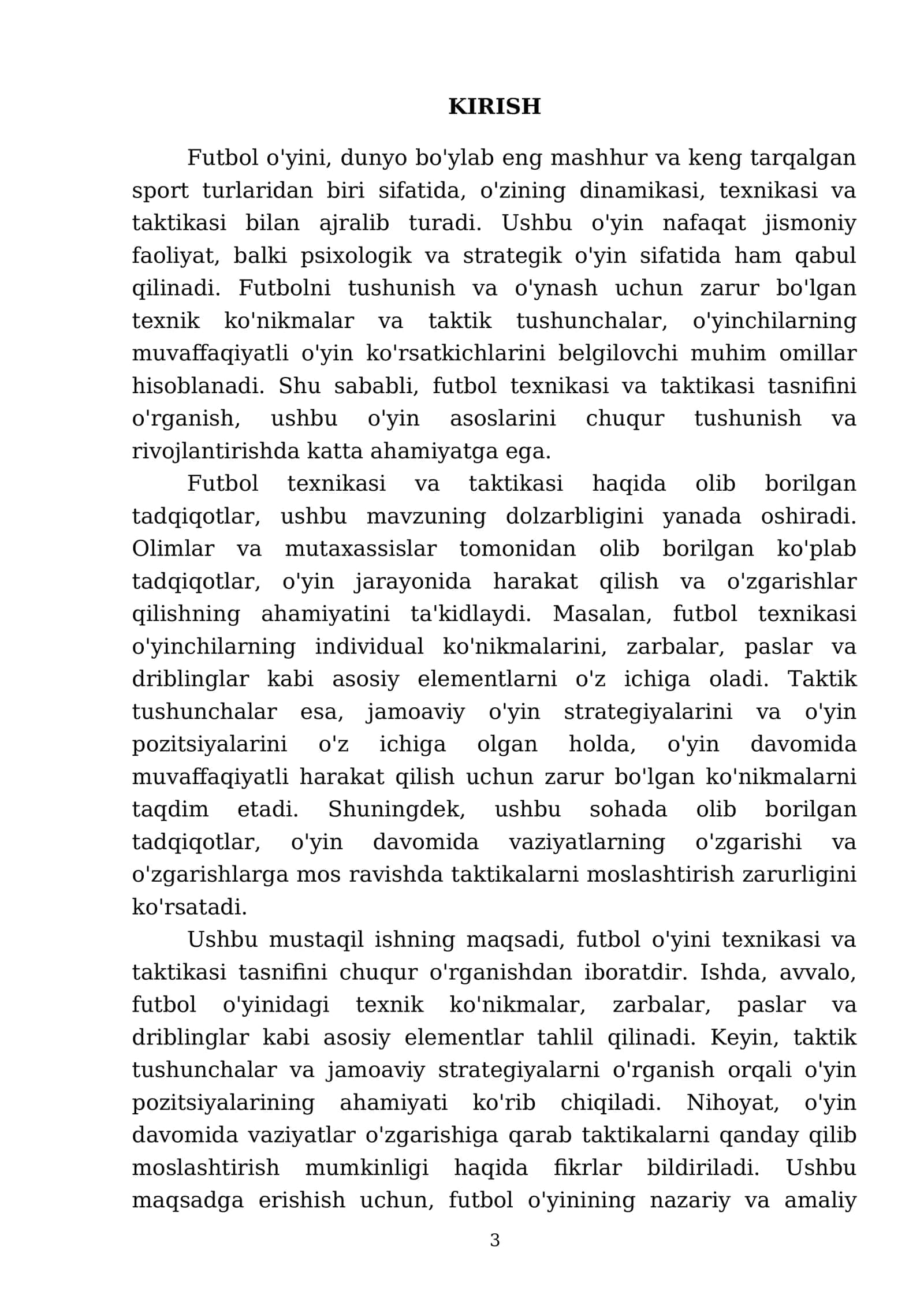 Fudbol oʻyini texnikasi va taktikasi tasnifi 3