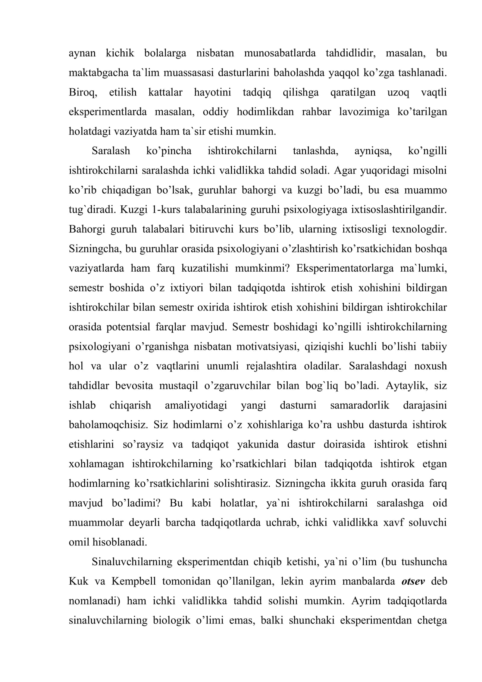 Eksperimentlarni o’tkazish shart-sharoitlari va bosqichlari 3