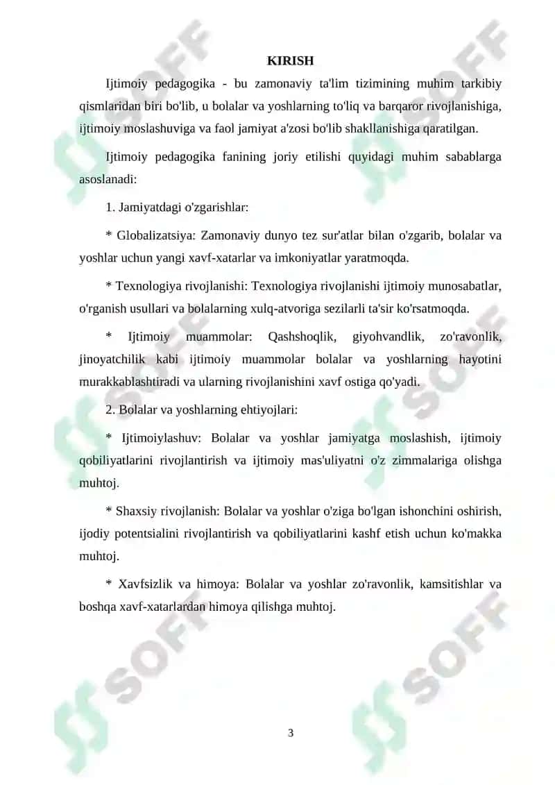 Ijtimoiy pedagogika faninig joriy etilishi 3