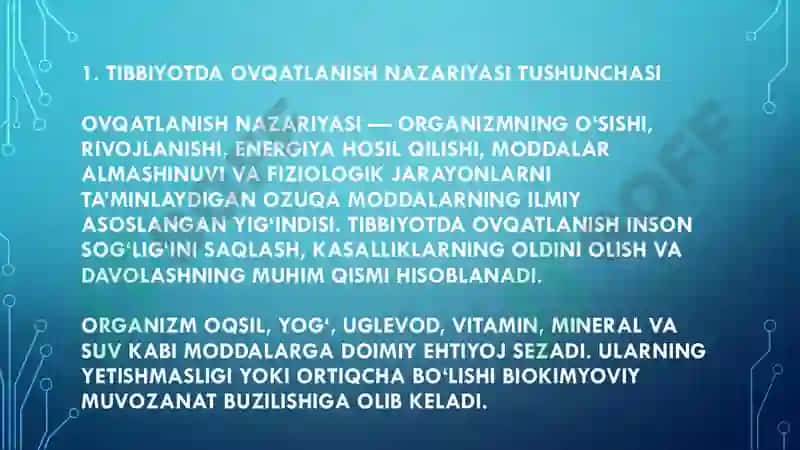 Biokimyo mustaqil ish 3