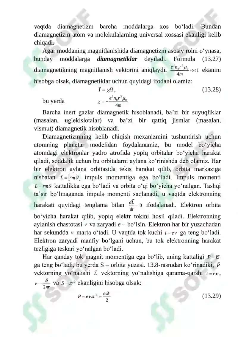 Magnetiklarning turlari.  Diamagnetiklar. Paramagnetiklar. Ferromagnetiklar. 3