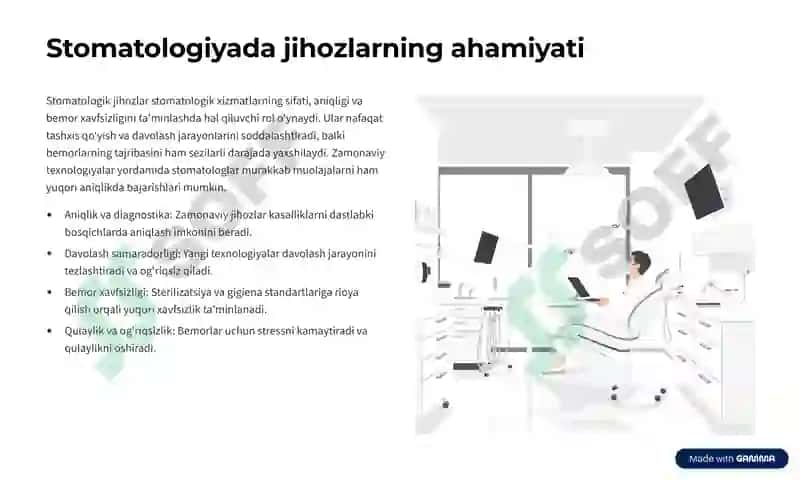 Prezintatsiya Stamatalogiya jihozlari vositasi 3