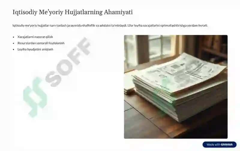 Qurilishda Iqtisodiy Me'yoriy  Hujjatlar Asosida Narx Tanlash 3