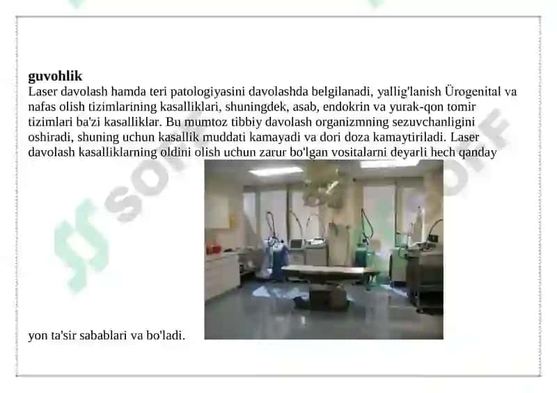 Davolovchi xususiyatga ega bo’lgan lazer nurlanishi 3