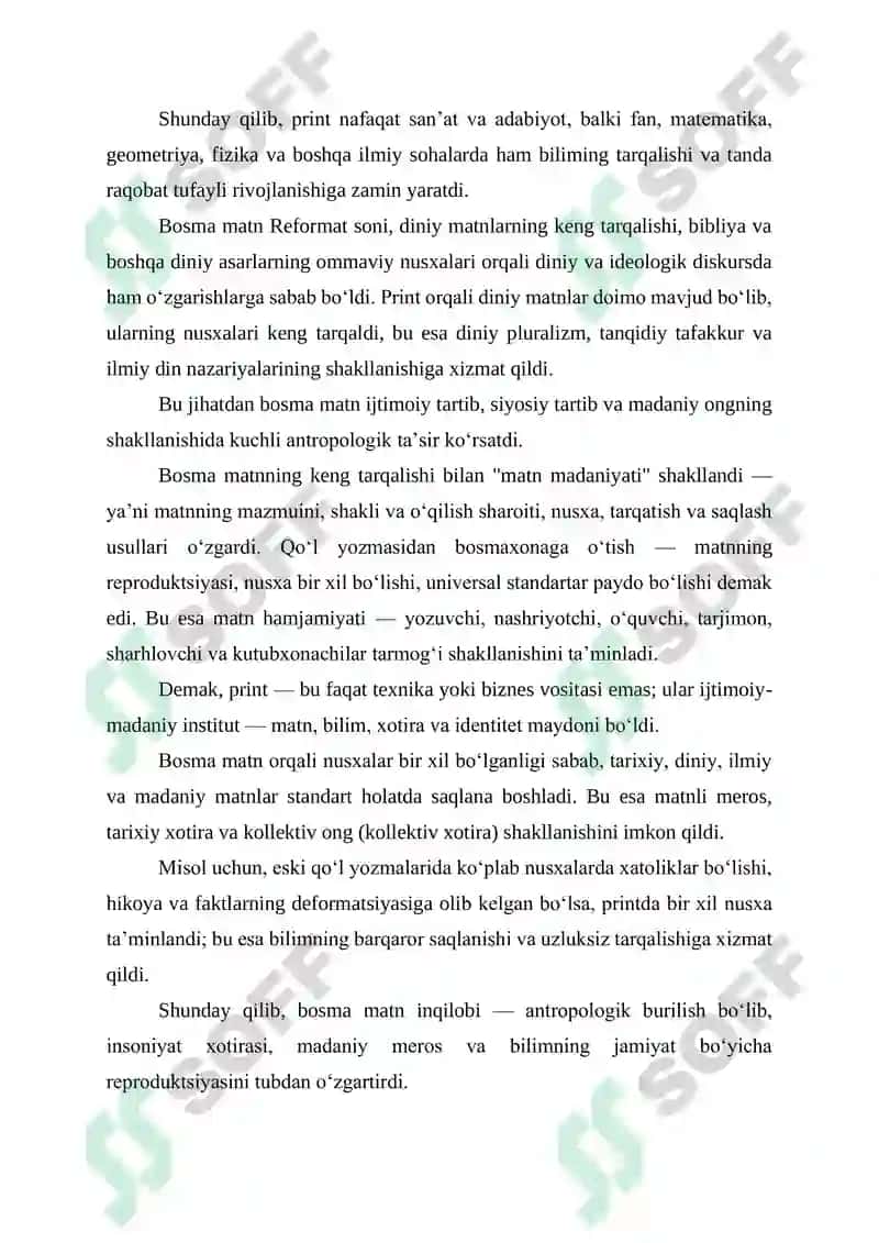 BOSMA MATNNING PAYDO BO‘LISHI ANTROPOLOGIK BURILISH SIFATIDA 3