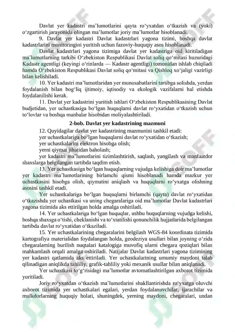 Davlat Kadastrlarini Yuritish Tartibi 3