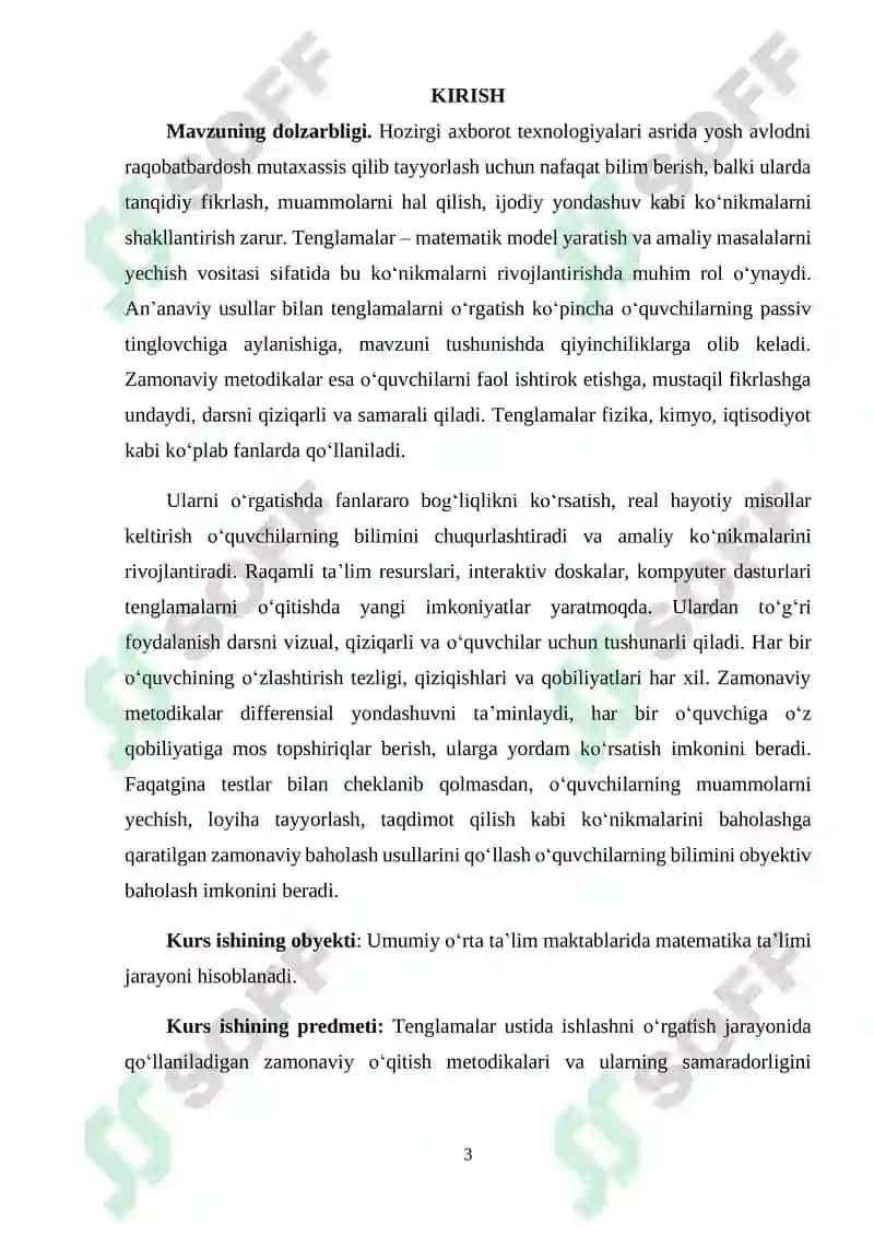 Tenglamalar ustida ishlashni o‘rgatishda zamonaviy o‘qitish metodikalaridan foydalanish 3