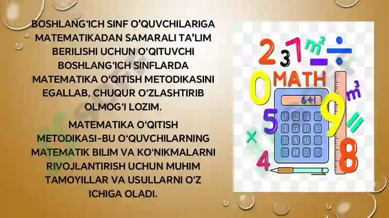 MATAMETIKA O'QITISH METODIKASI 3