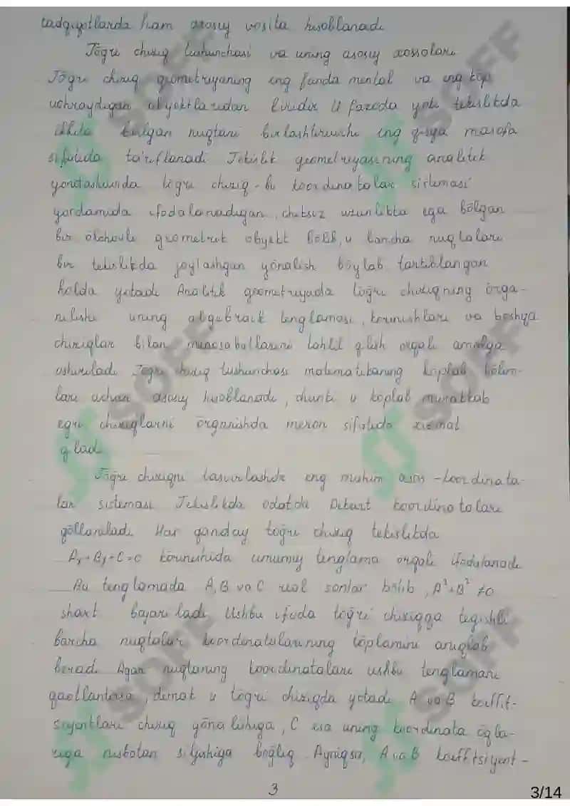 tekislikda toʻgʻri chiziq va uning tenglamalari 3