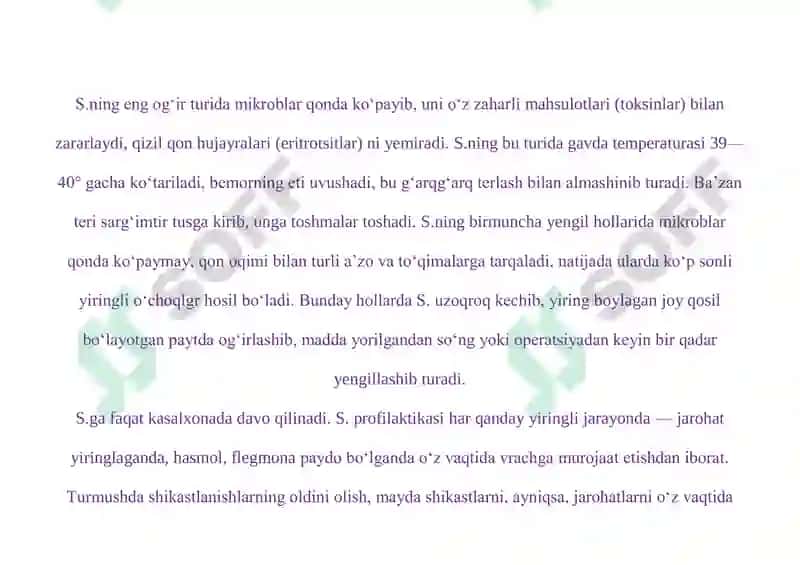 SEPSIS: SABABLARI, BELGILARI, TURLARI VA DAVOLASH 3