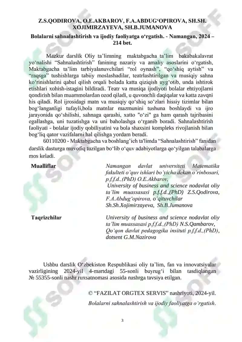 Bolalarni sahnalashtirish va ijodiy faoliyatga o‘rgatish 3