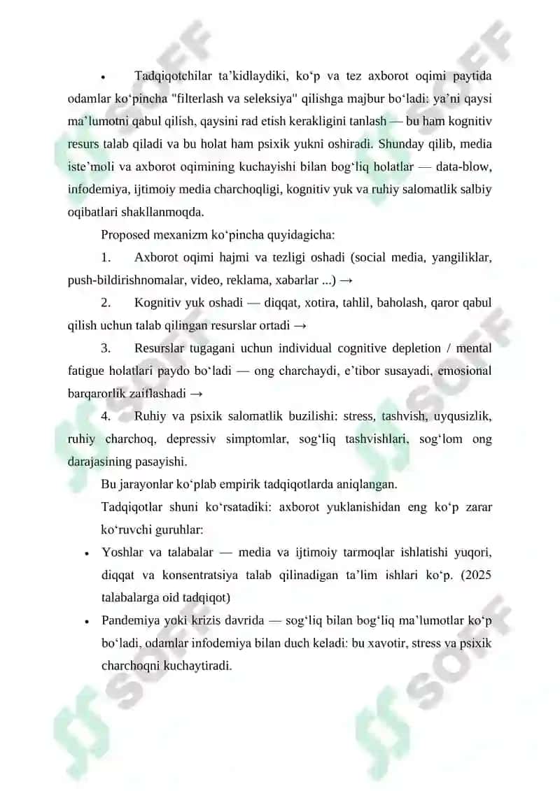 AXBOROT OQIMINING KUCHAYISHI VA INSON PSIXIK BARQARORLIGI: KOGNITIV YUKLANISH NAZARIYALARI 3